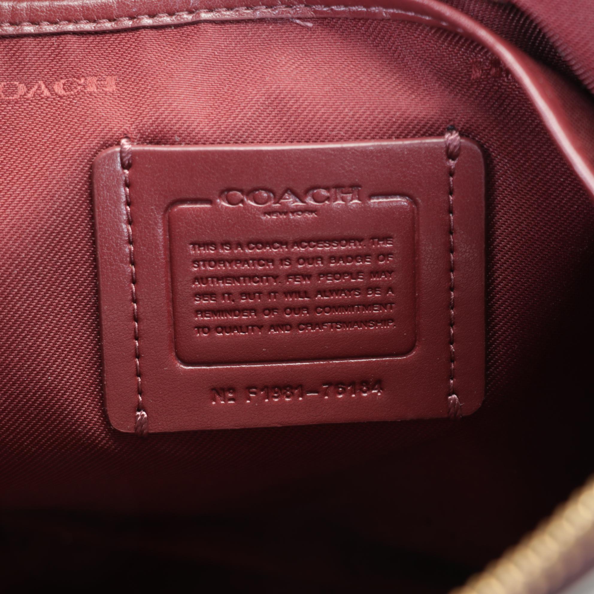 Large Coach Charlie Pouch in Patchwork Stripes, Black Gianna Booties, and Wallet