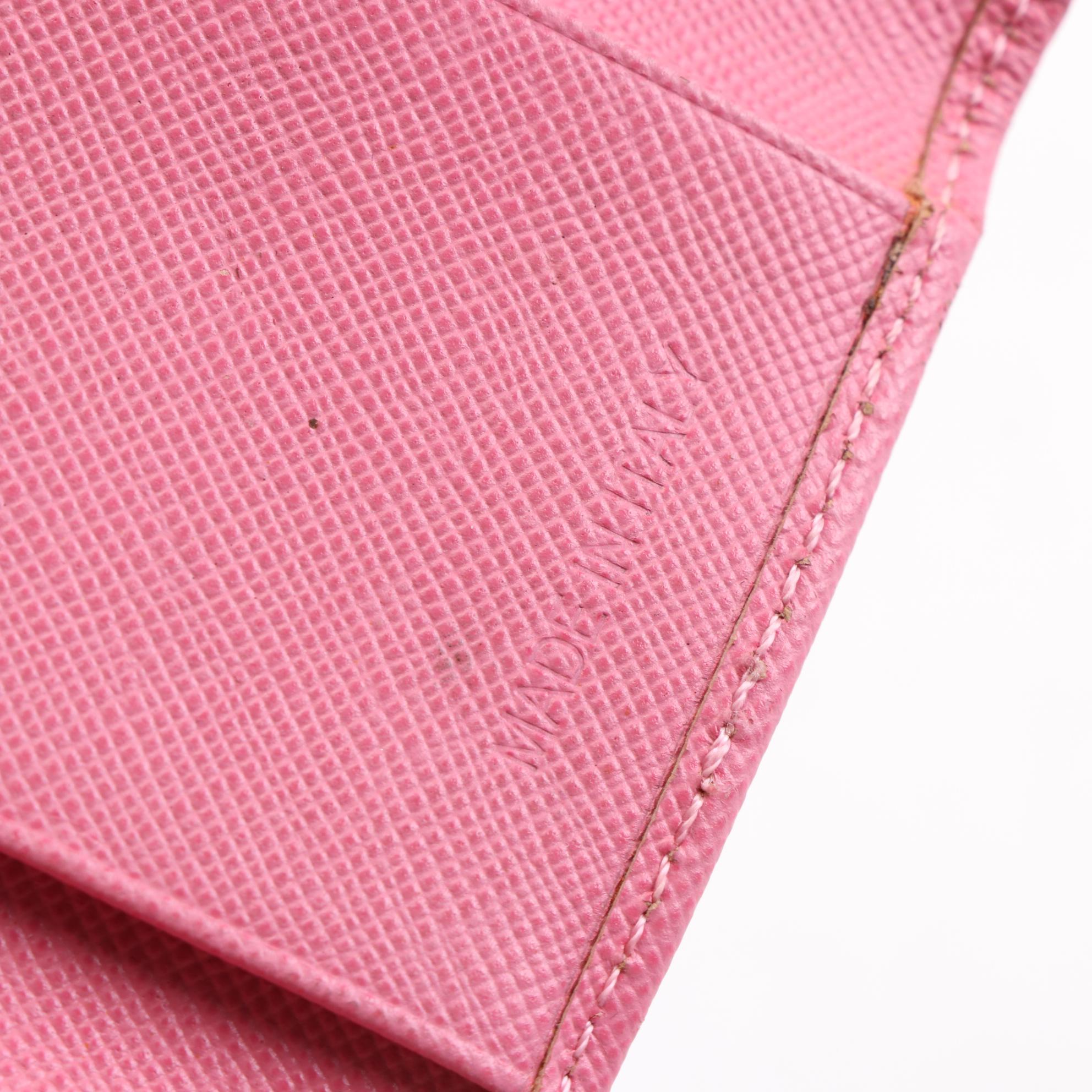 Prada Key Case in Pink Saffiano Leather
