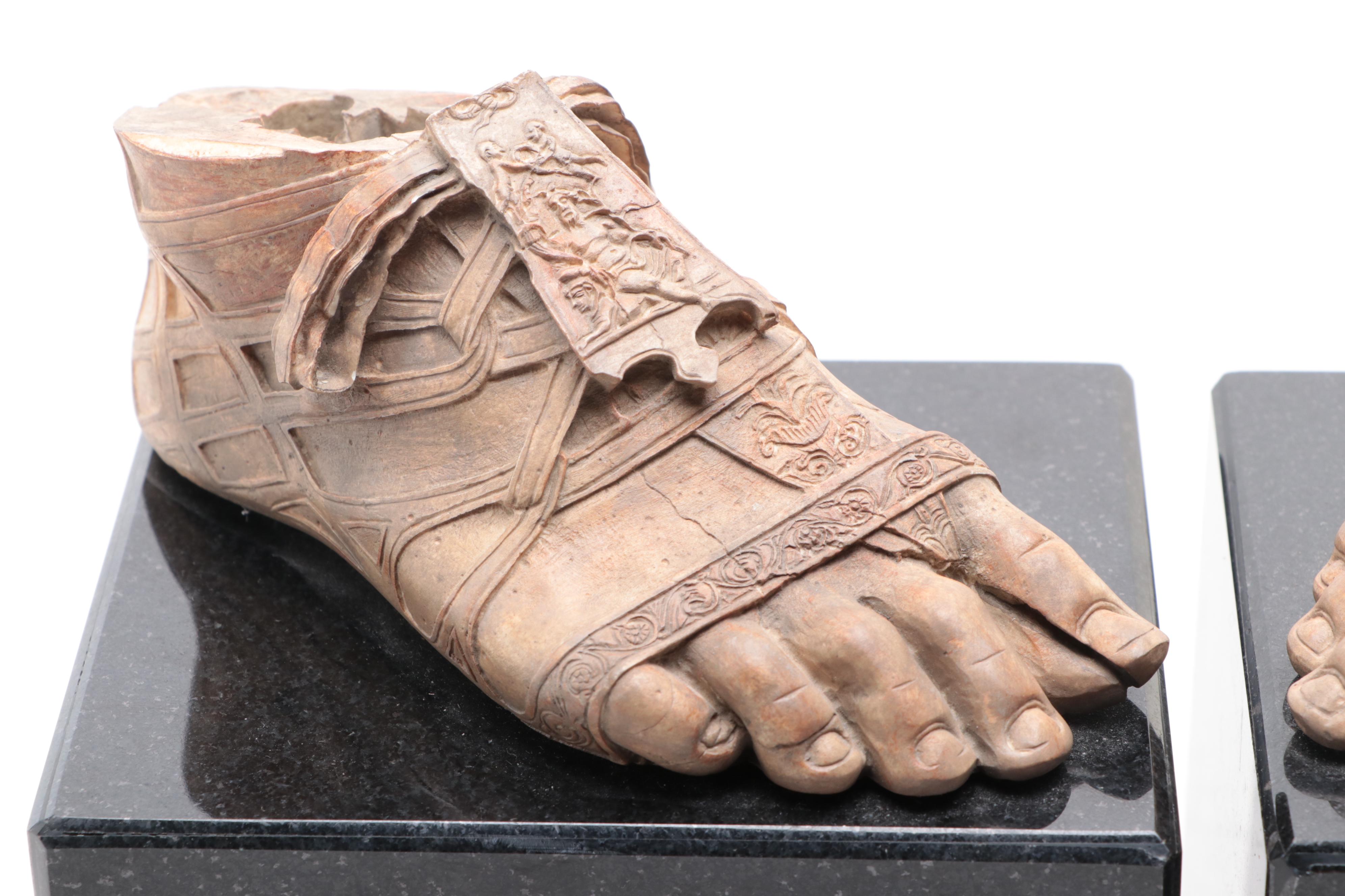Metropolitan Museum of Art Roman "Ivory Sandaled Foot" Replica Granite Bookends
