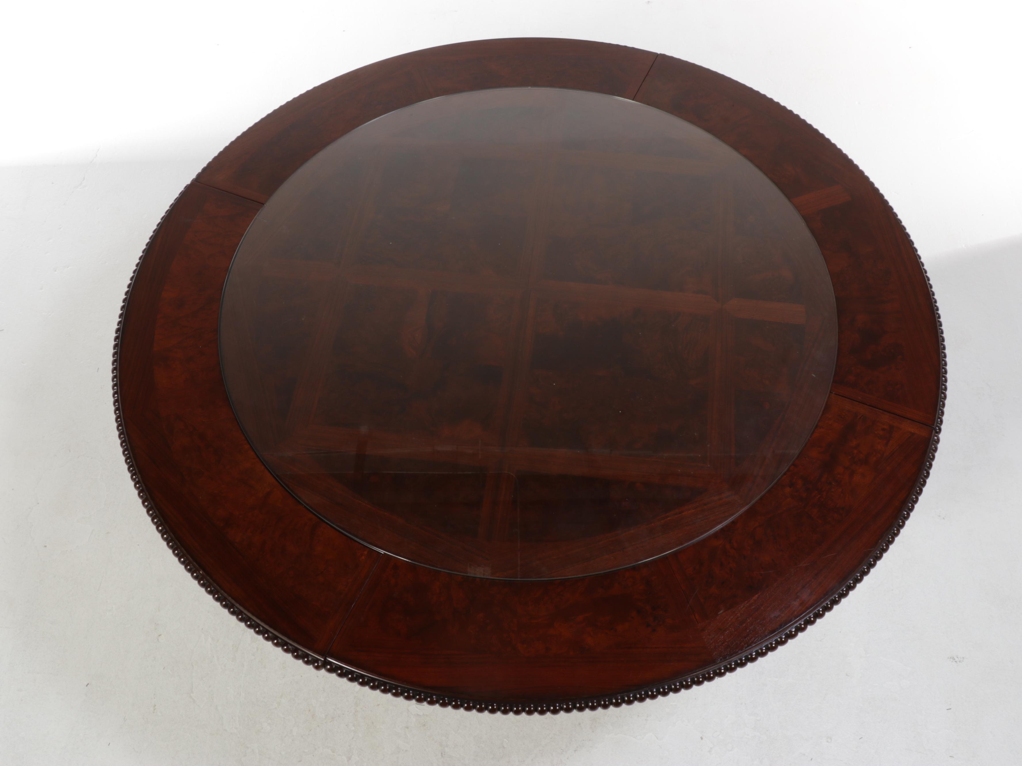 Universal Furniture "Villa Cortina" Hardwood Extending Pedestal Dining Table