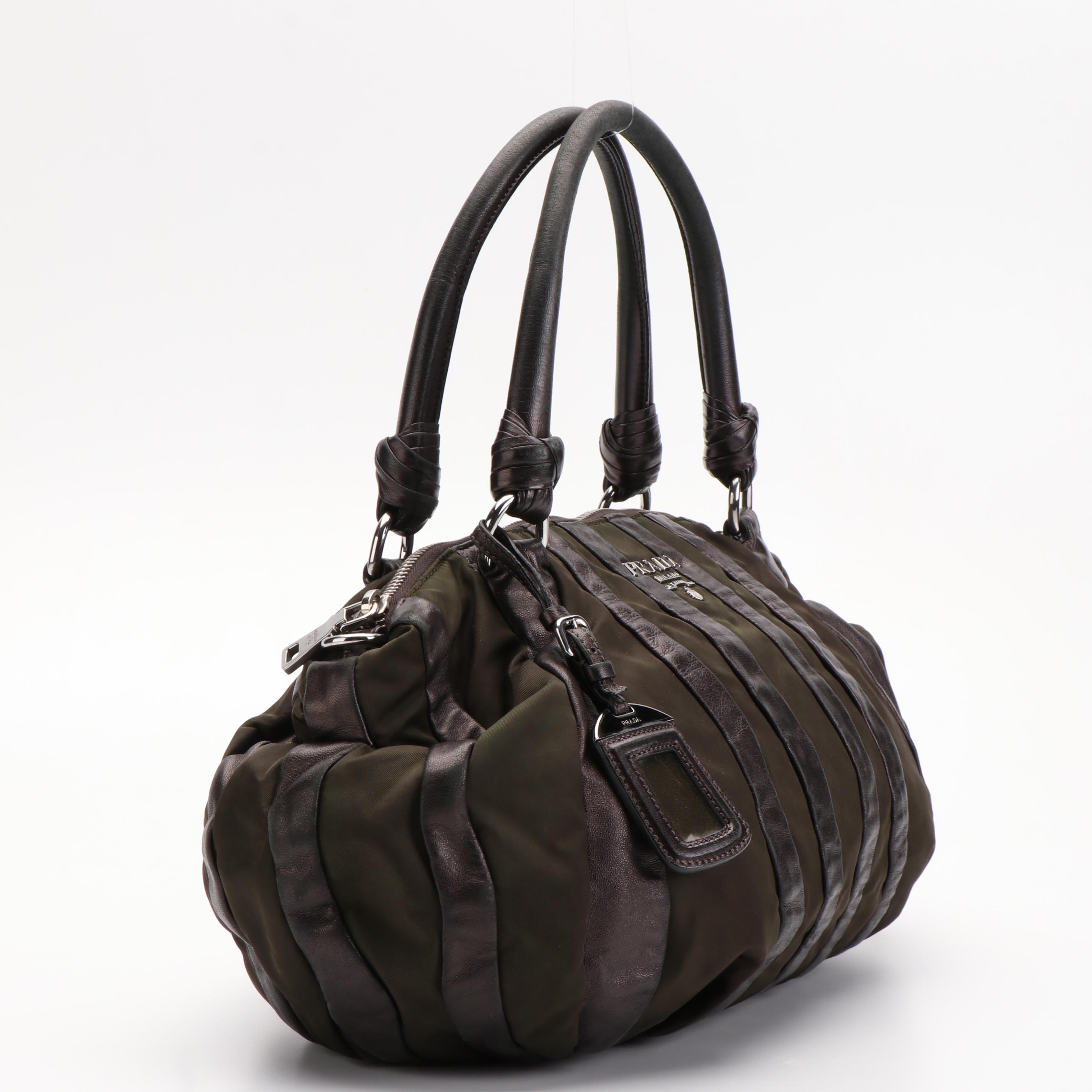 Prada Mordore Tote Bag in Tessuto and Nappa Leather