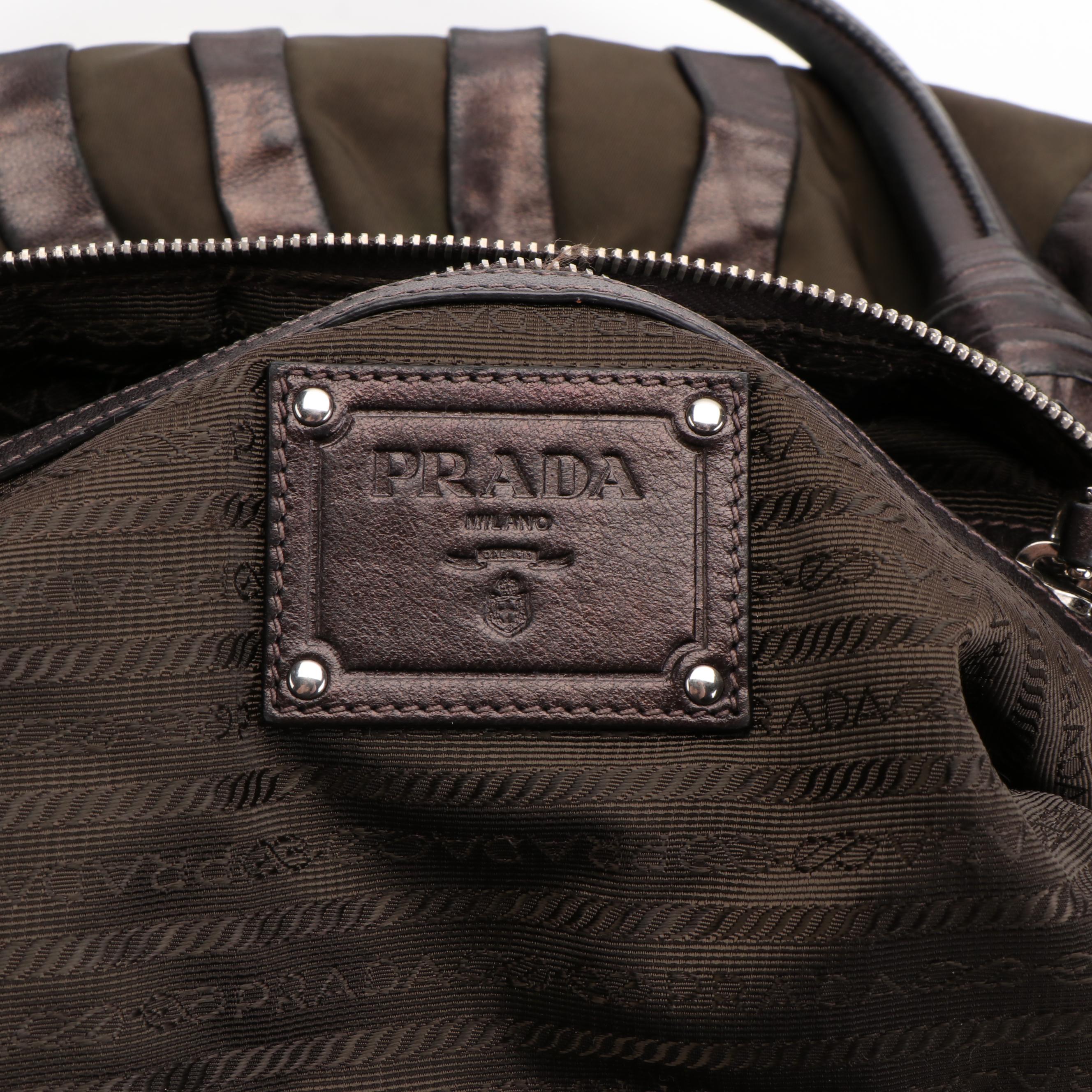 Prada Mordore Tote Bag in Tessuto and Nappa Leather