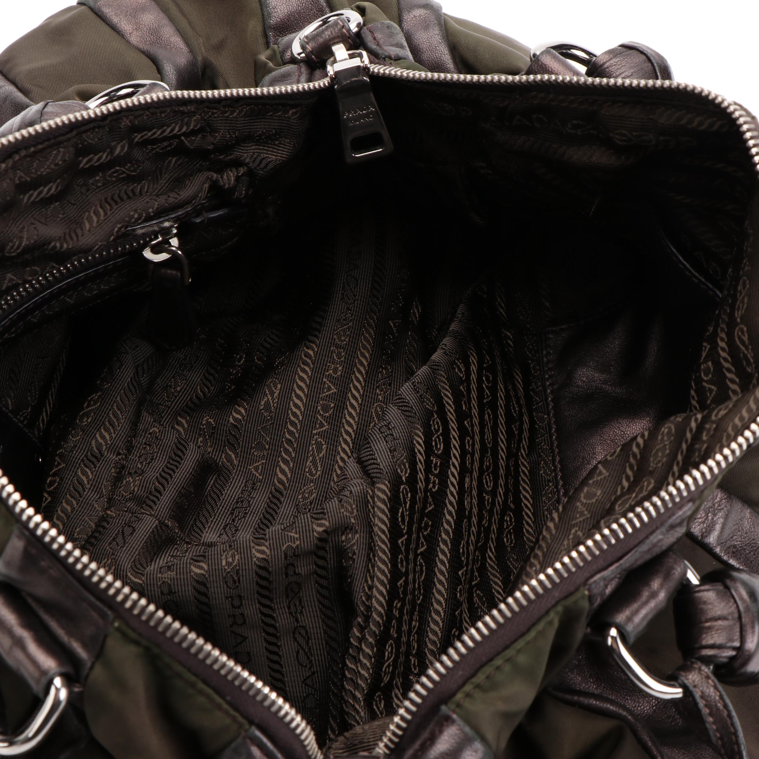 Prada Mordore Tote Bag in Tessuto and Nappa Leather