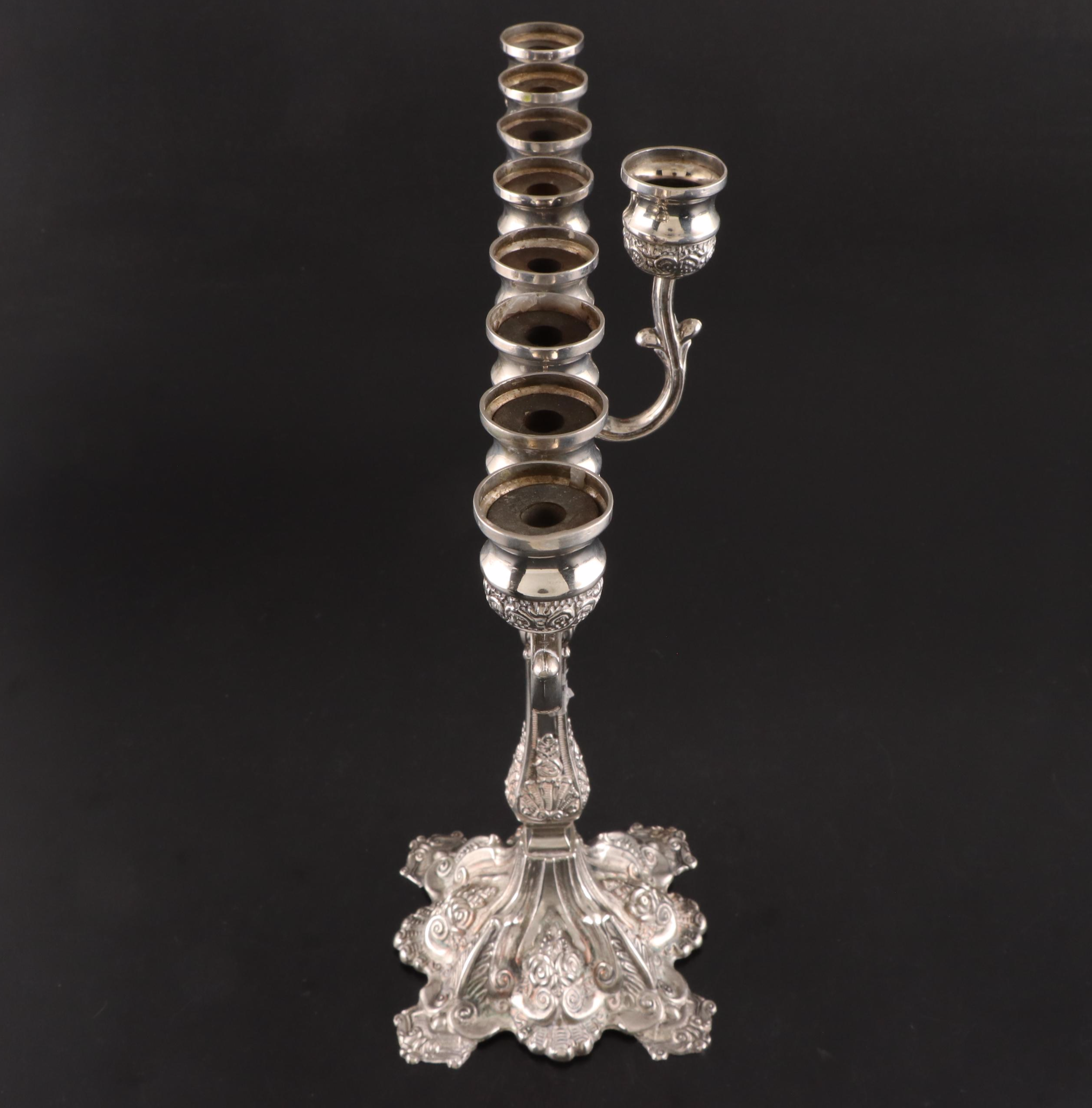 Silver Plated Menorah, Late 19th Century