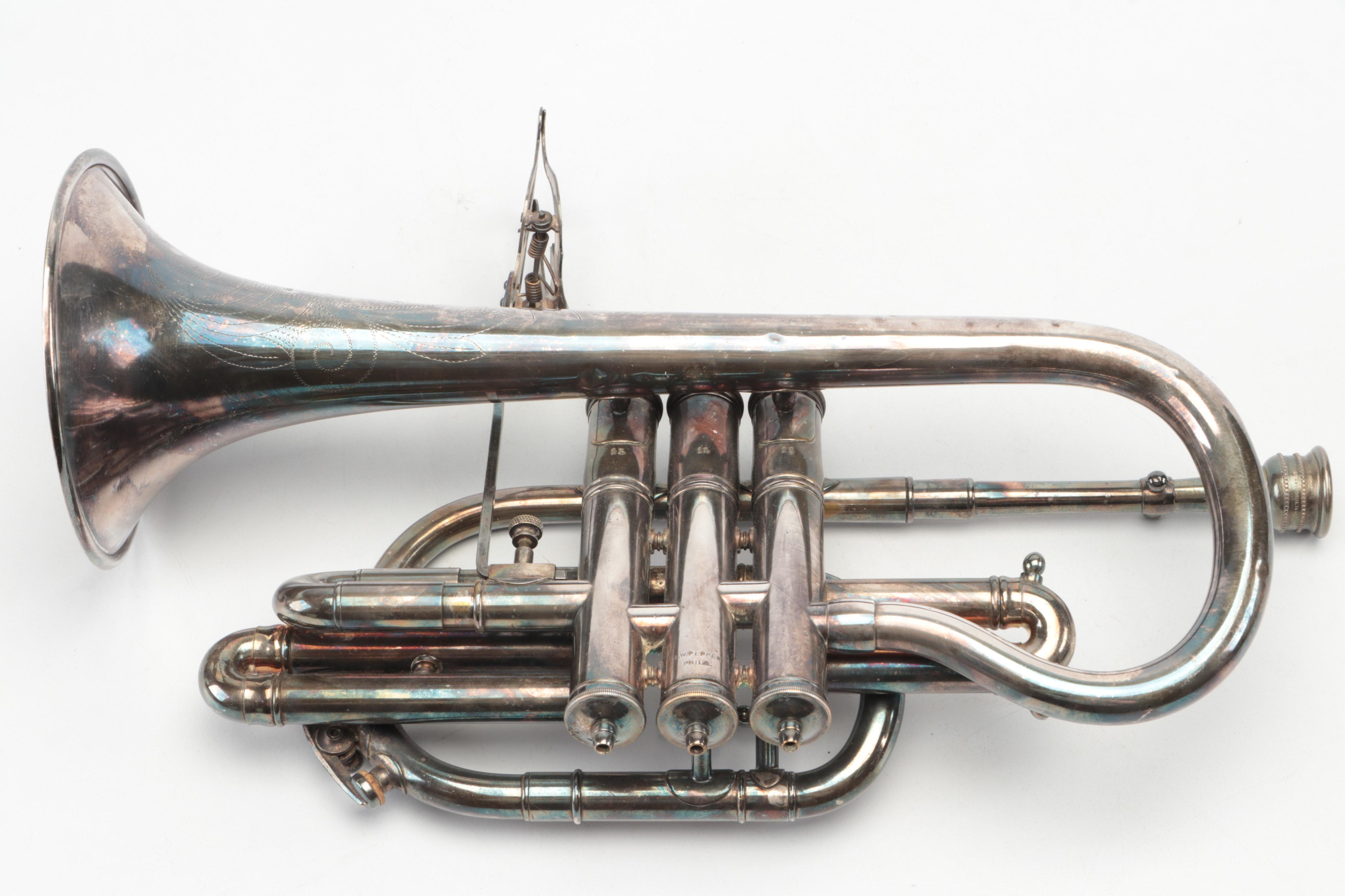 J.W. Pepper Bb Cornet, Late 19th/ Early 20th Century