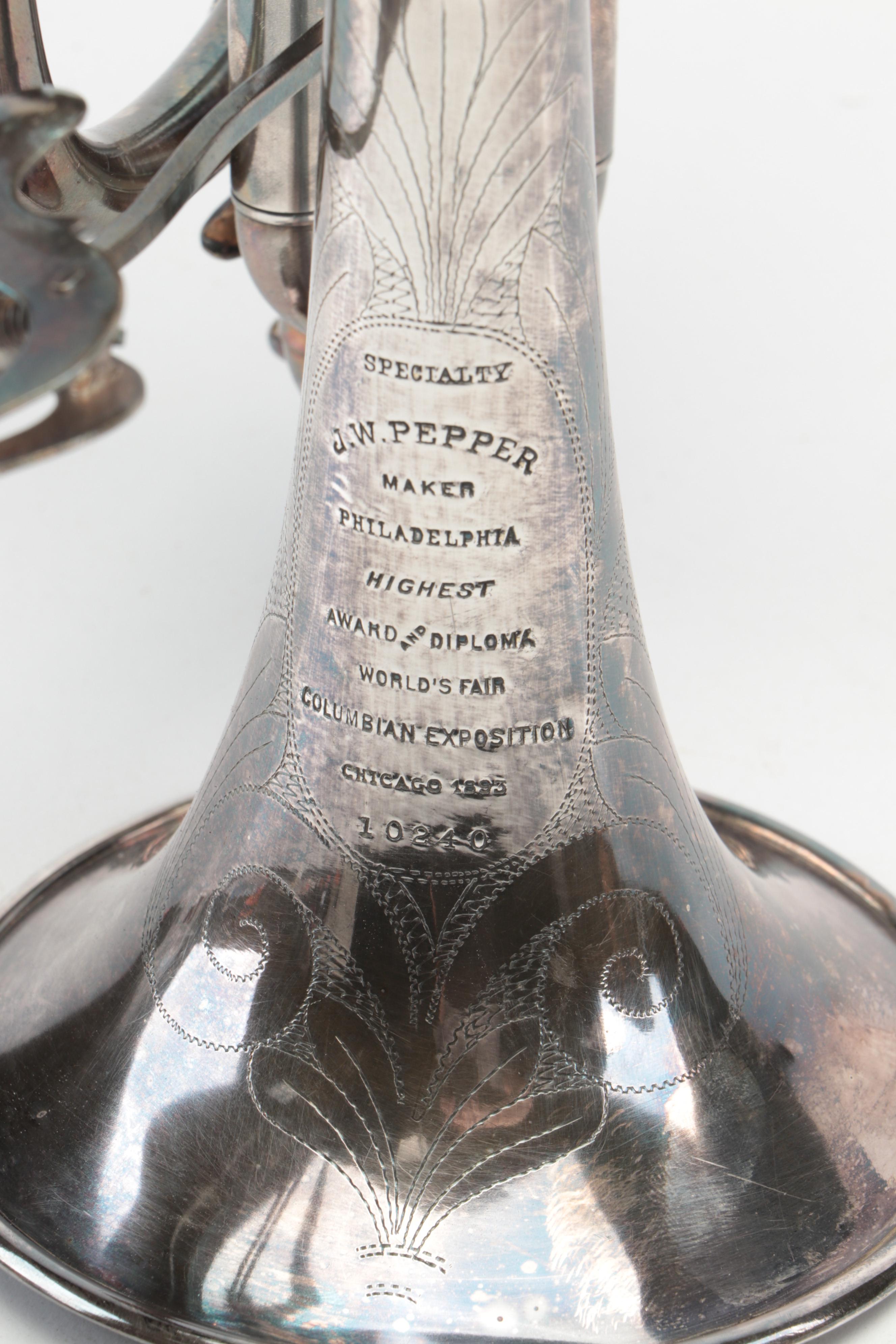 J.W. Pepper Bb Cornet, Late 19th/ Early 20th Century