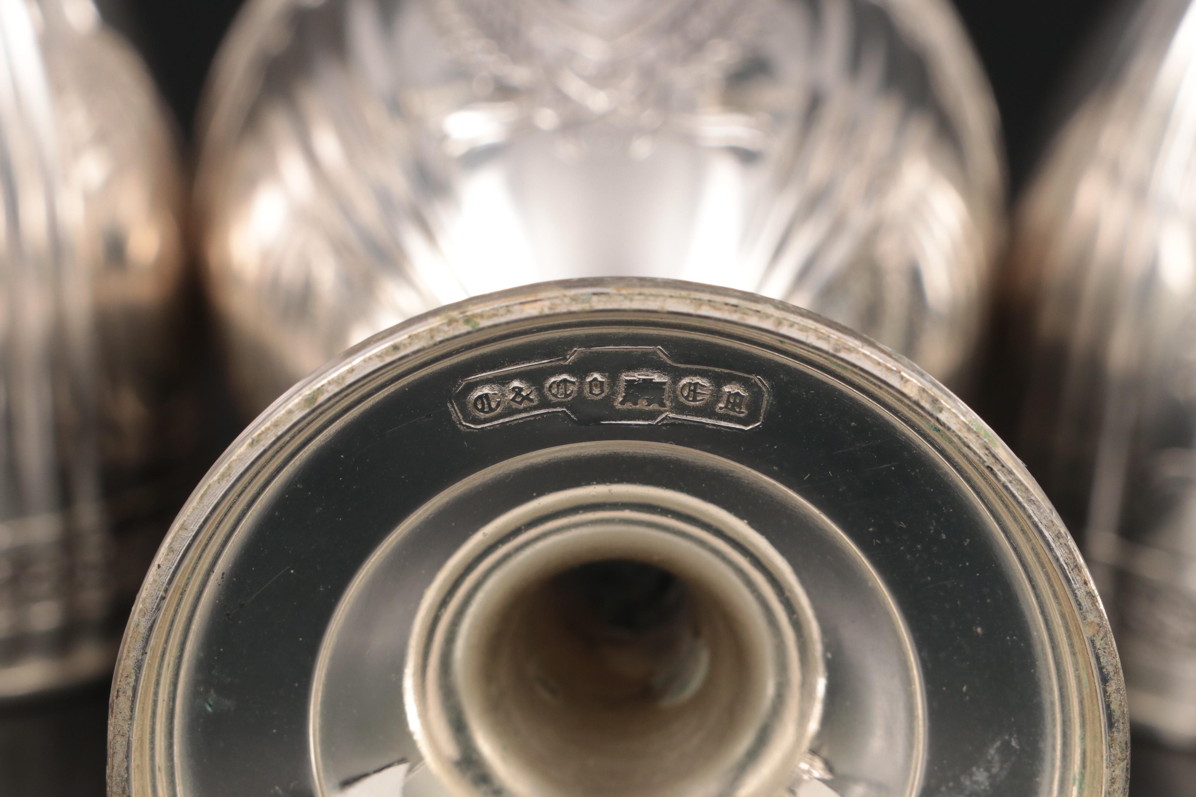 Corbell & Co. Monogrammed Silver Plate Goblets, 20th Century