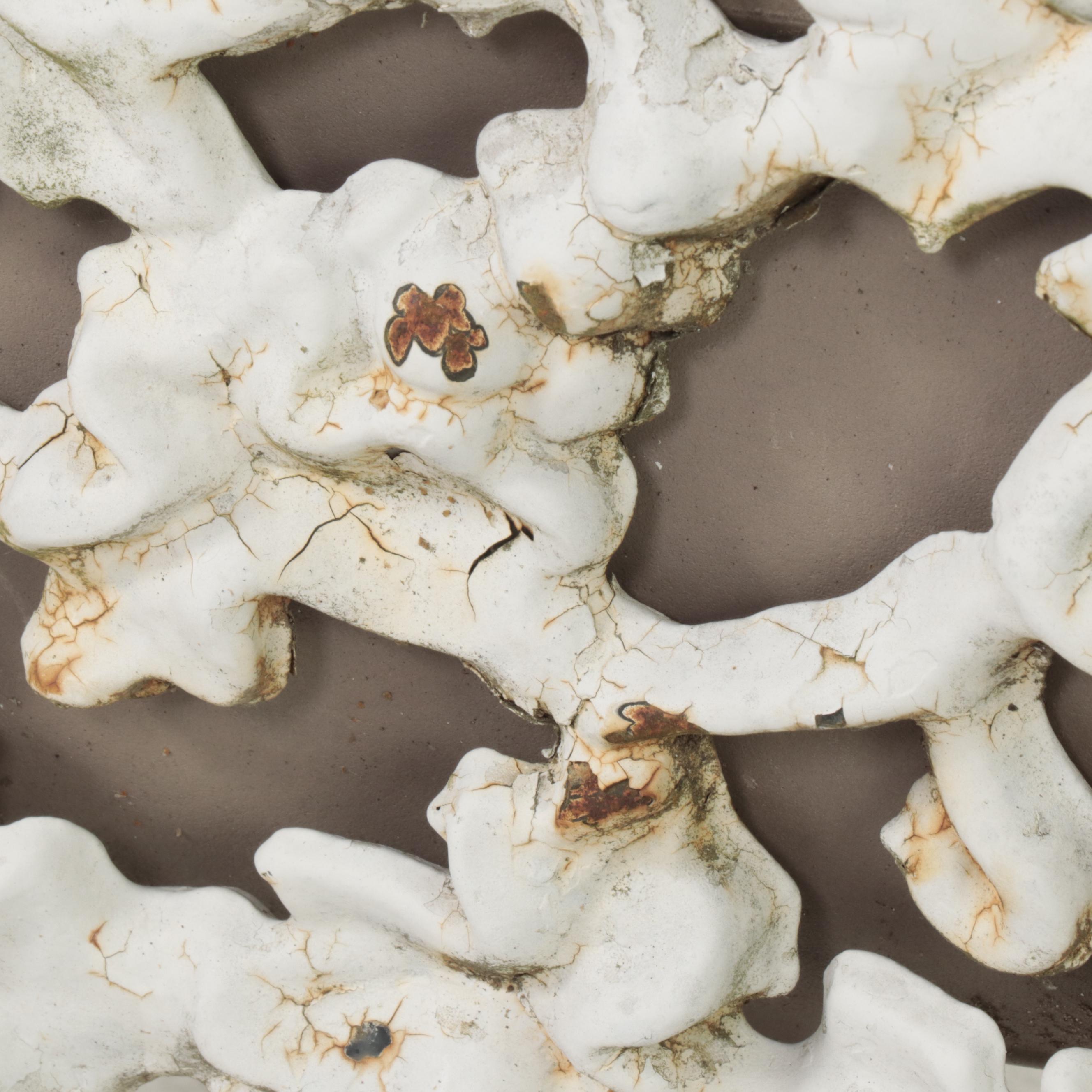 Victorian Style Cast Iron White-Painted Grape Vine Theme Garden Planter