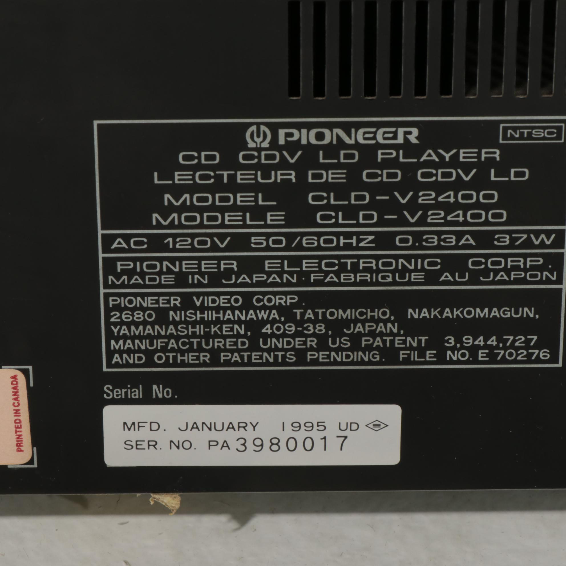 Pioneer CLD-V2400 LaserDisc Player with LaserDiscs