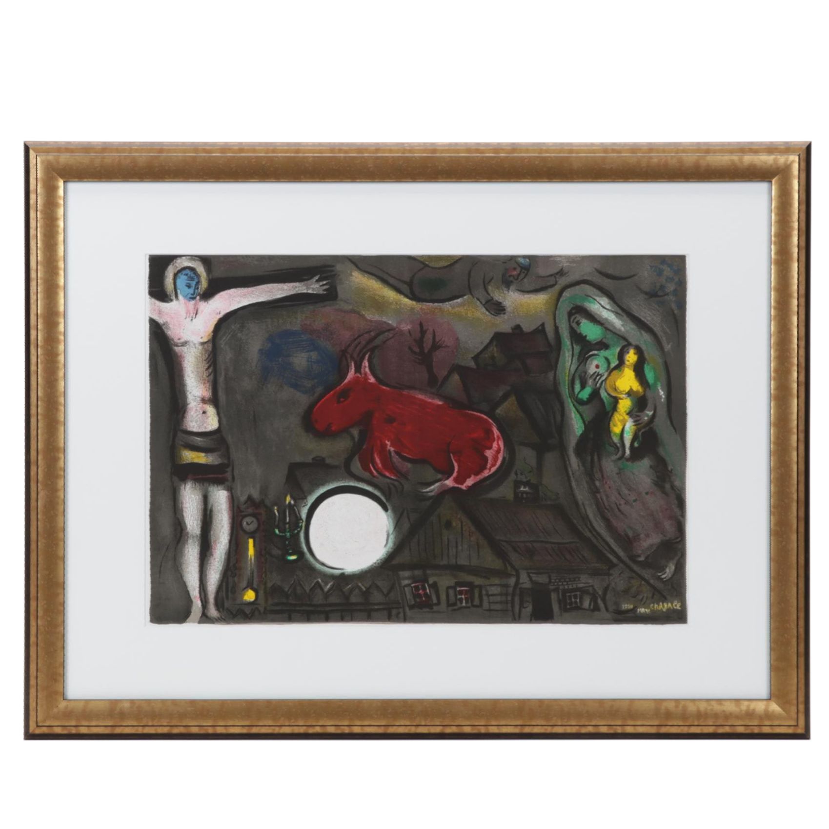 Marc Chagall Double-Page Color Lithograph "Mystical Crucifixion," 1950