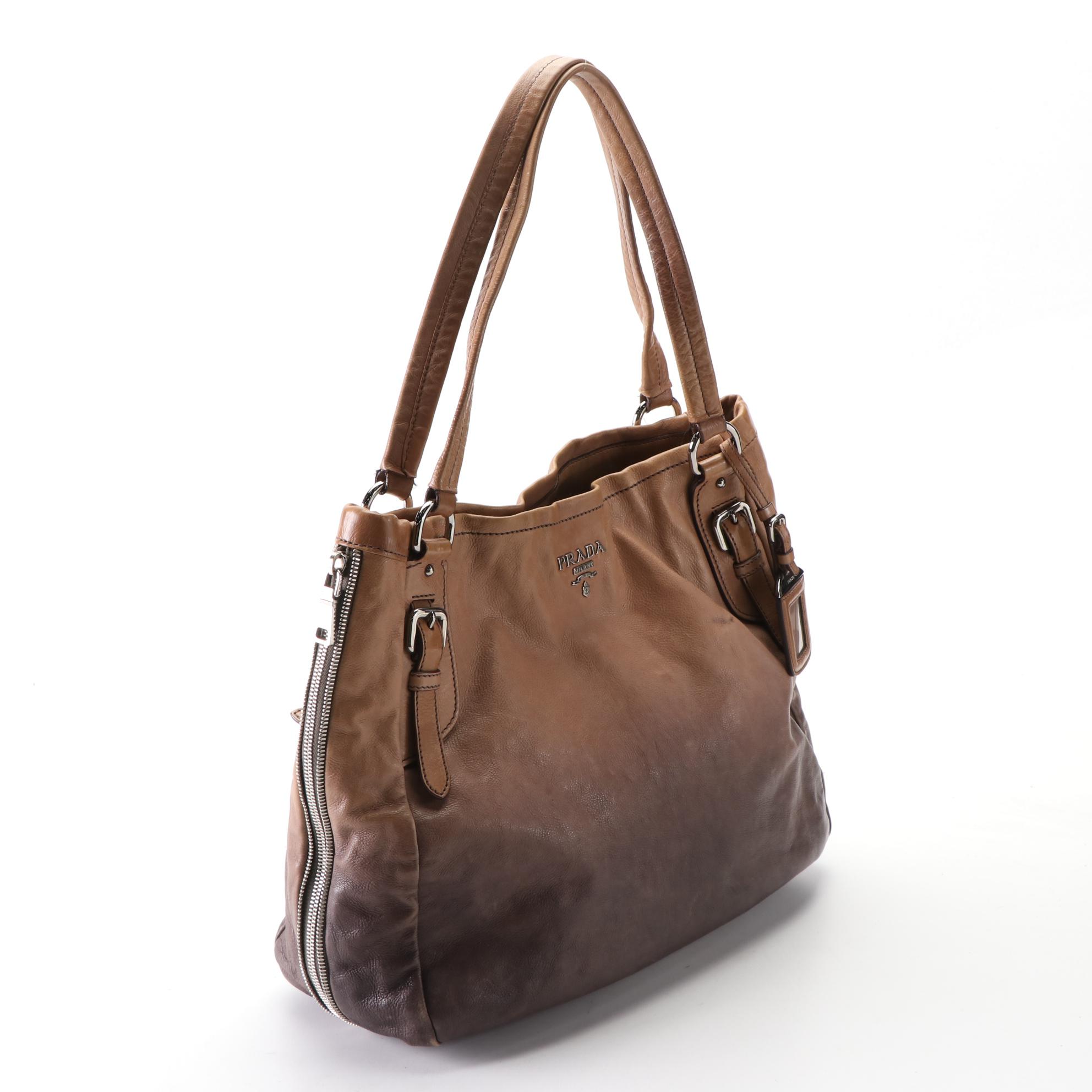 Prada Shoulder Bag in Ombré Calfskin Leather