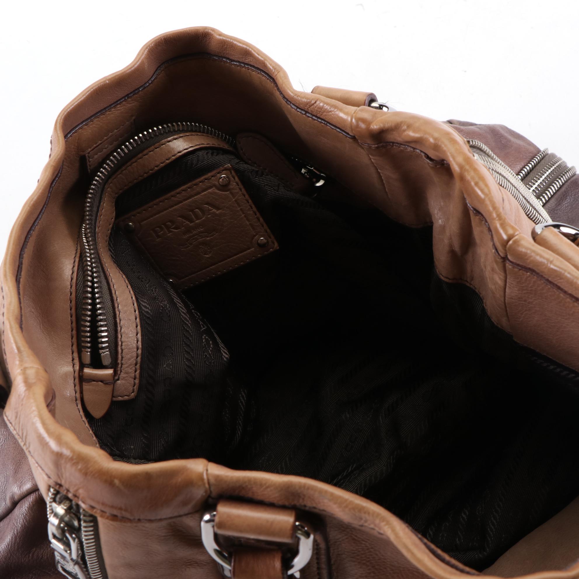 Prada Shoulder Bag in Ombré Calfskin Leather