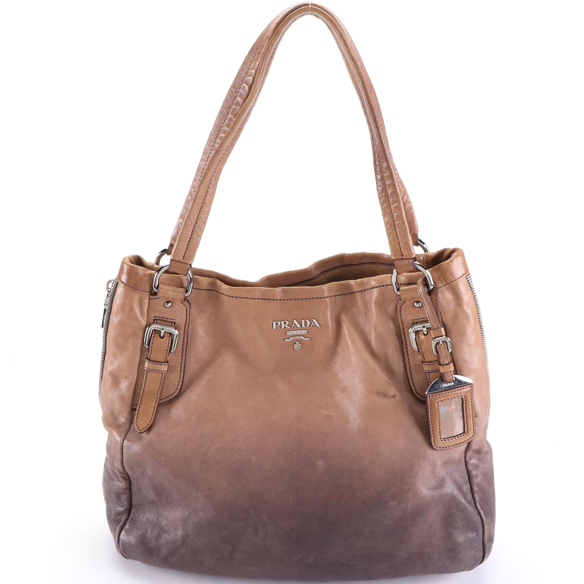 Prada Shoulder Bag in Ombré Calfskin Leather