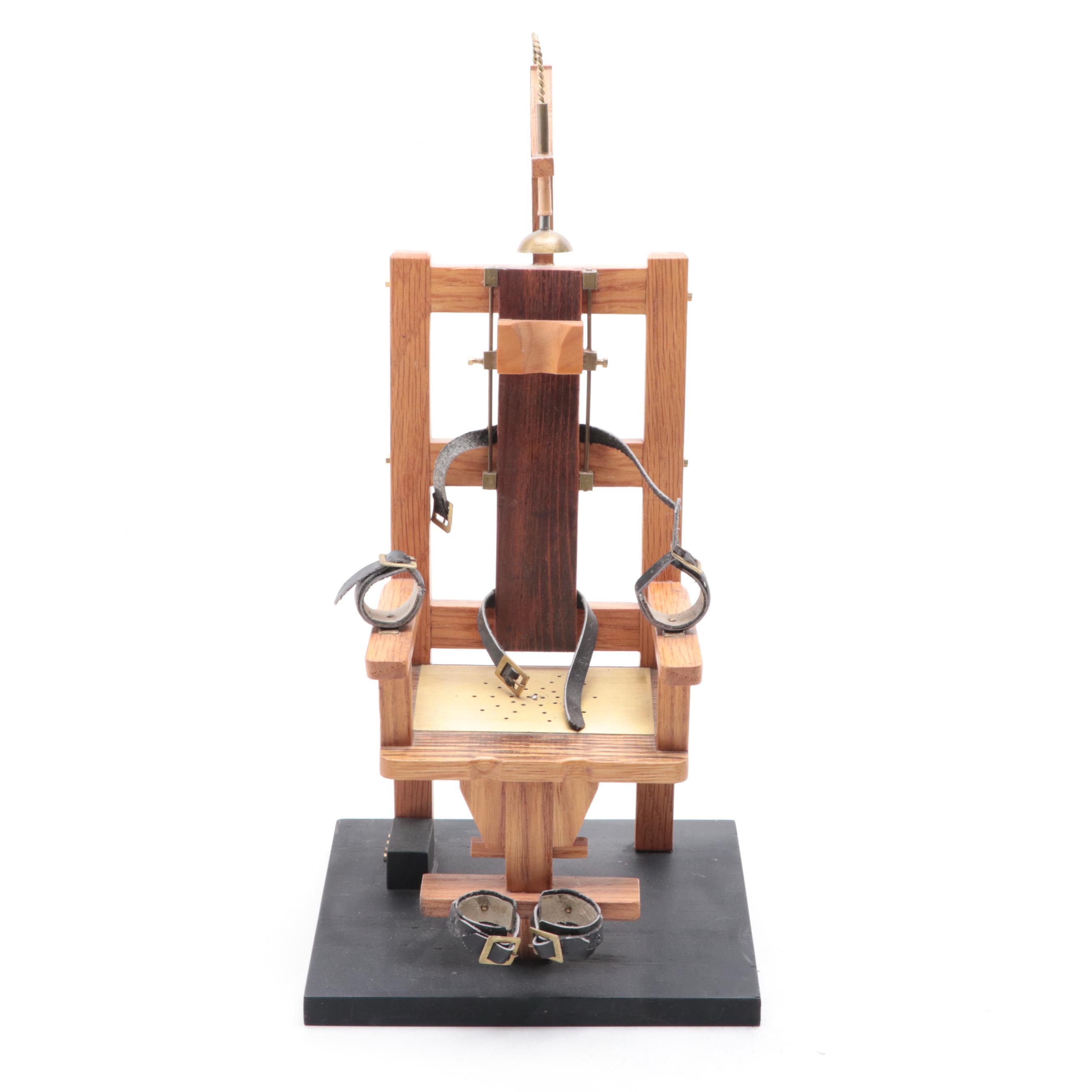 Miniature Electric Chair with Miniature Guillotine