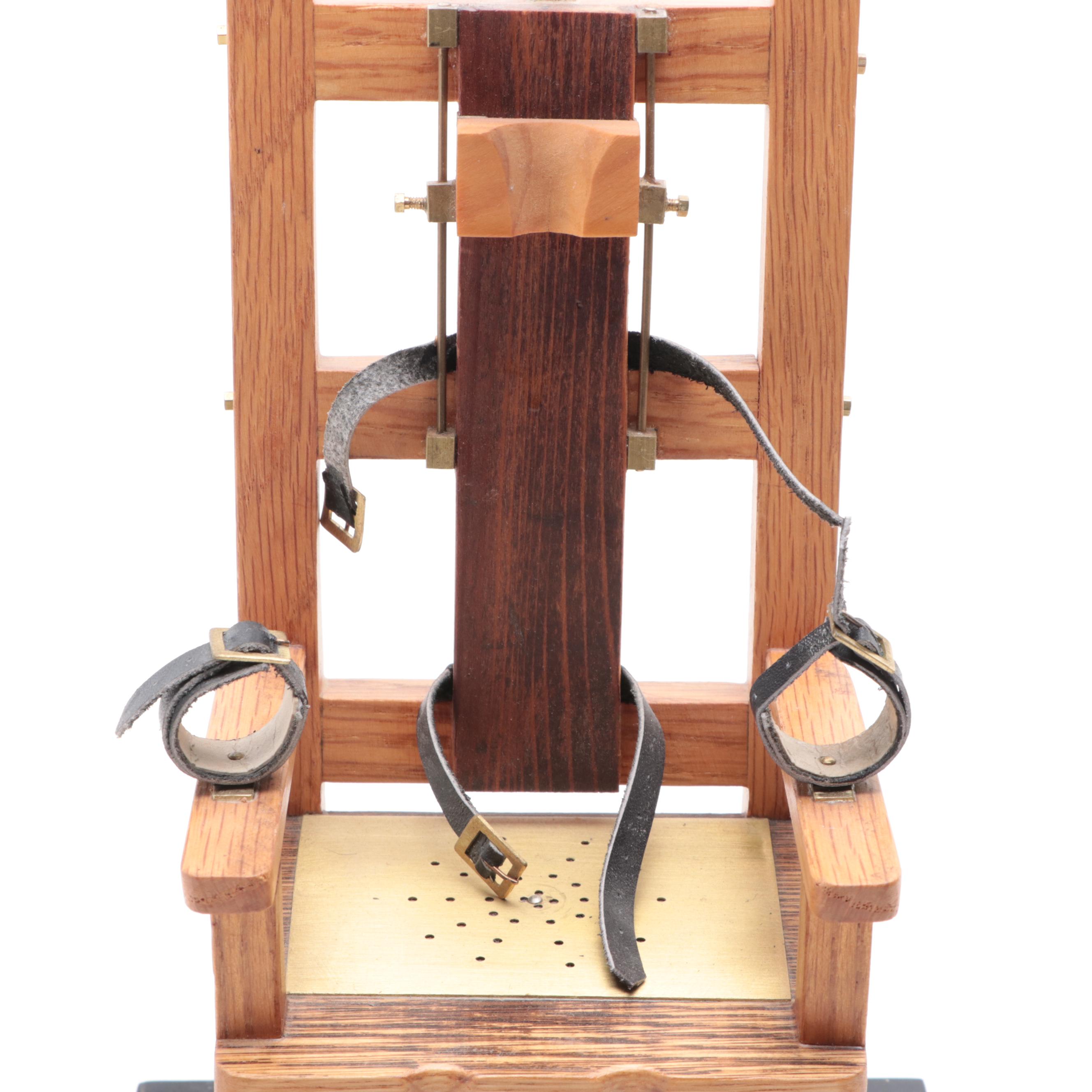 Miniature Electric Chair with Miniature Guillotine