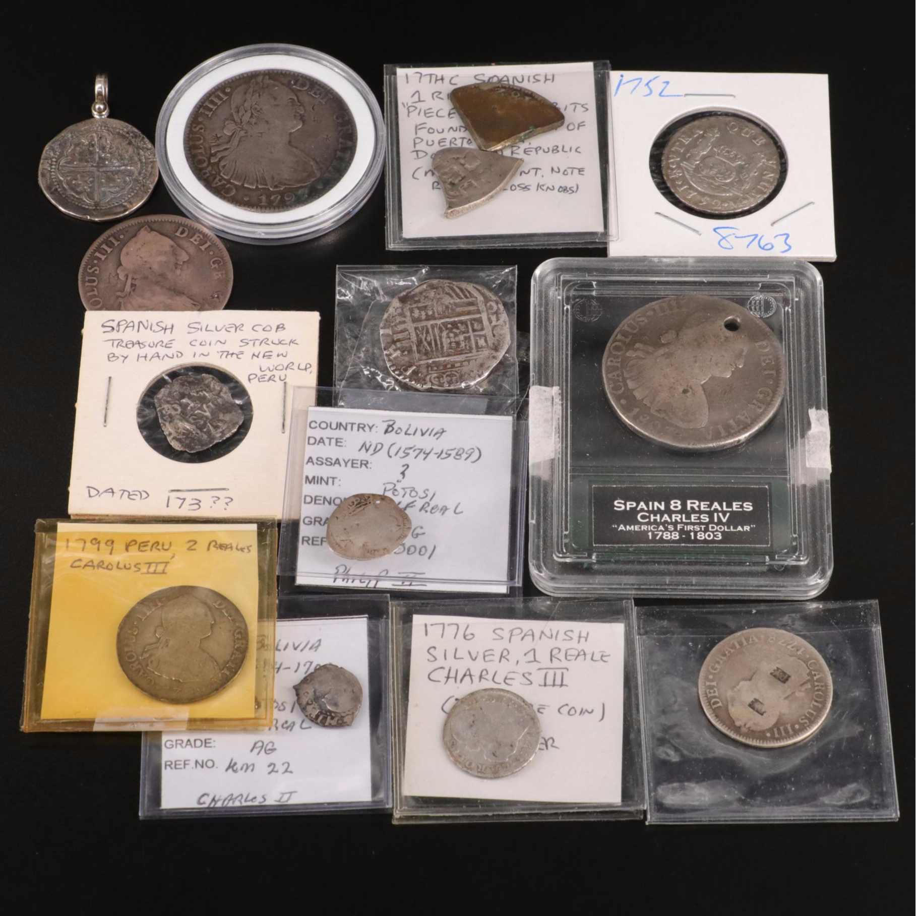 Group of Spanish Colonial Silver Coins