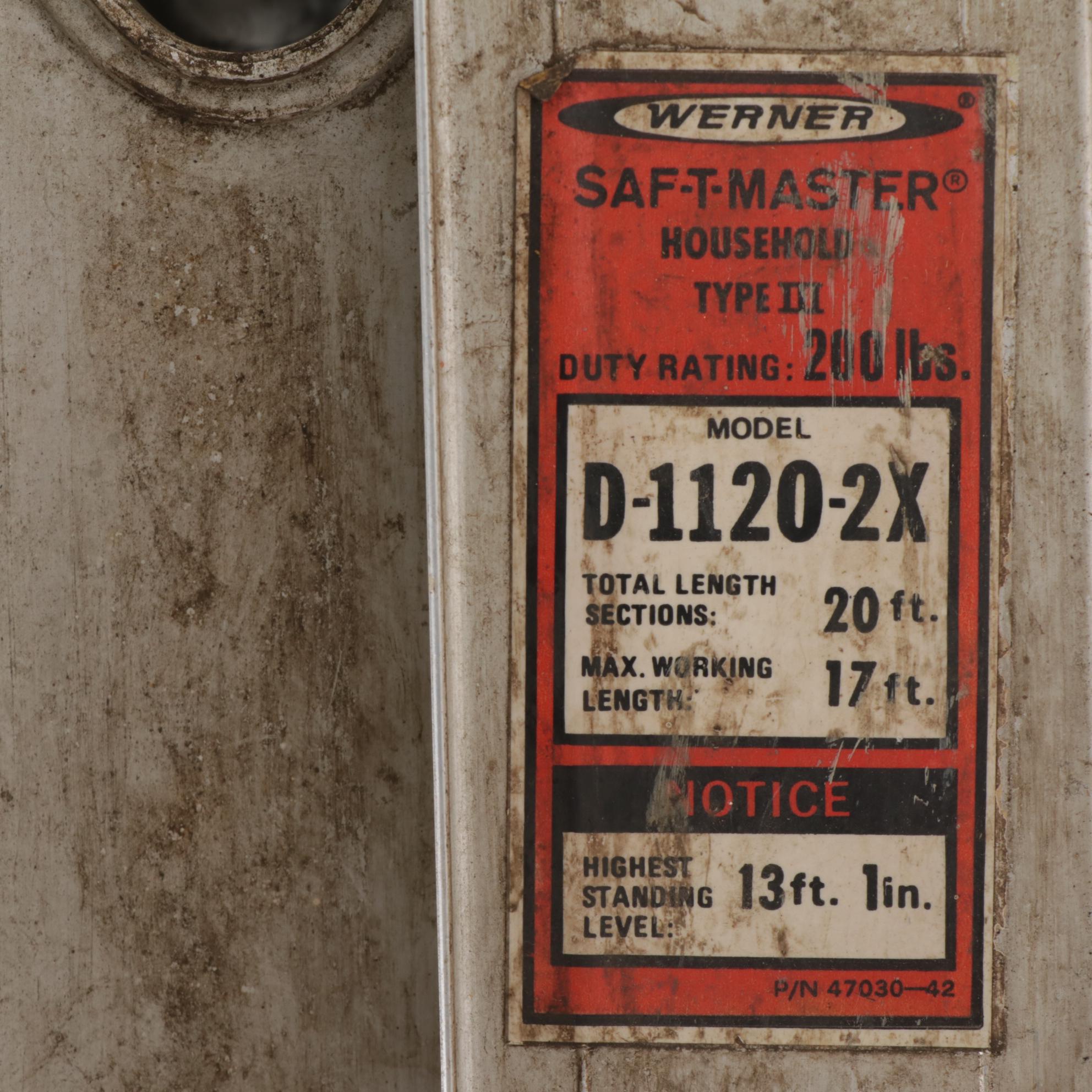 Werner Saf-T-Master 20' Aluminum Extension Ladder