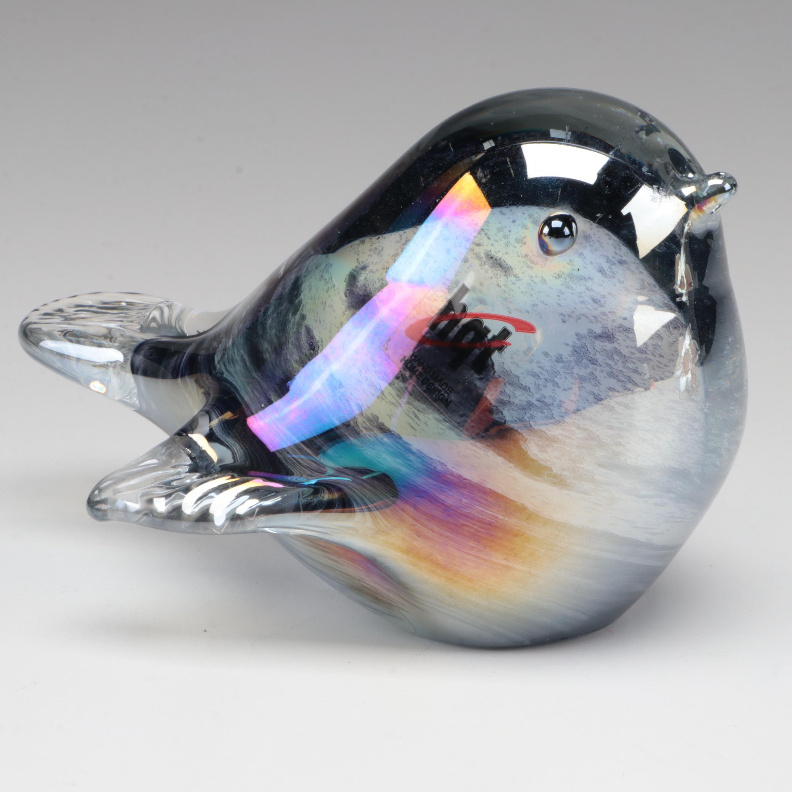 HQT Glass Bird with Other Art Glass Turtle and Flower Figurines