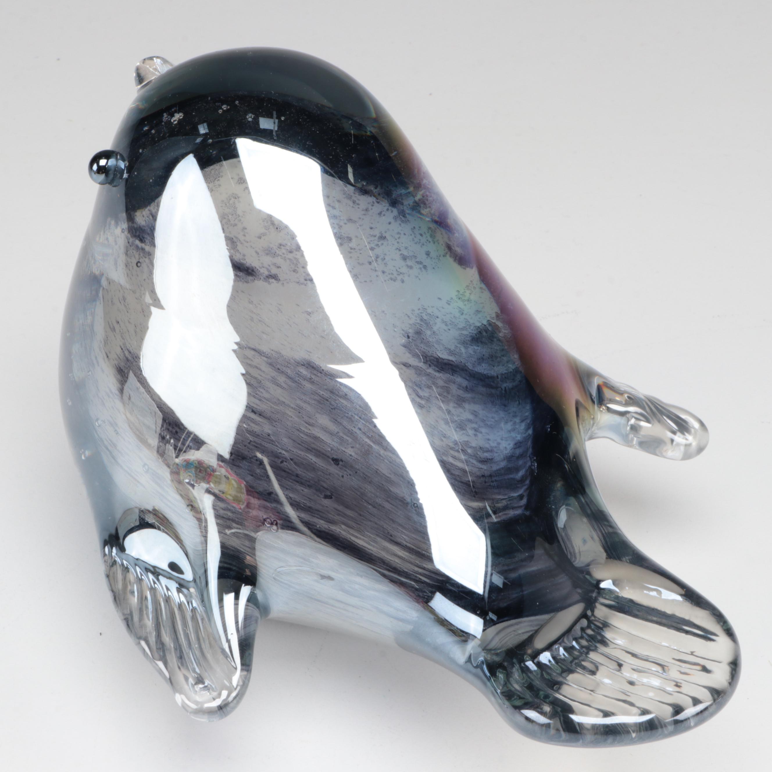 HQT Glass Bird with Other Art Glass Turtle and Flower Figurines