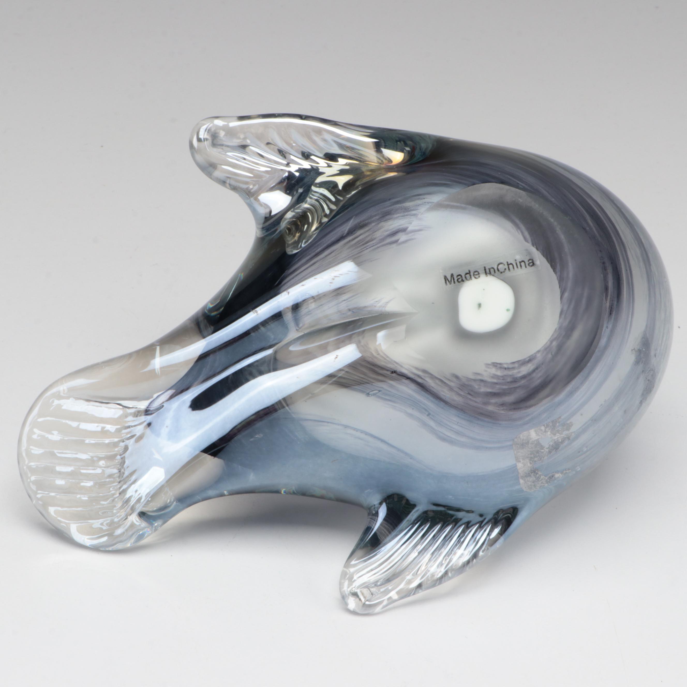 HQT Glass Bird with Other Art Glass Turtle and Flower Figurines