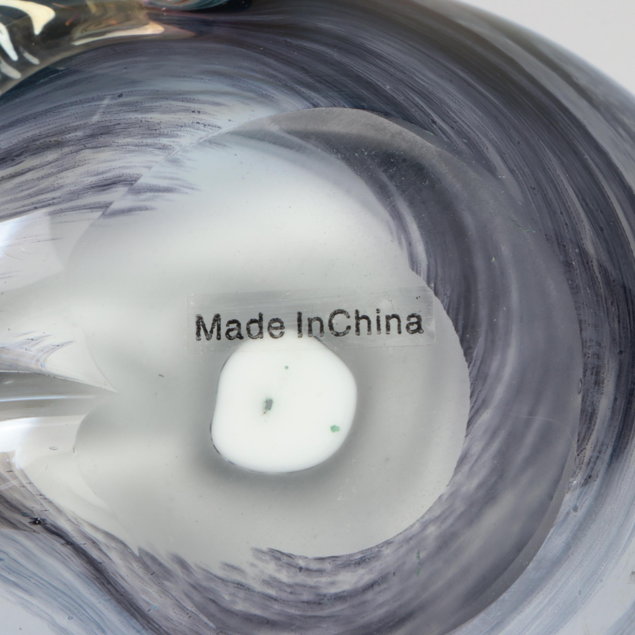 HQT Glass Bird with Other Art Glass Turtle and Flower Figurines