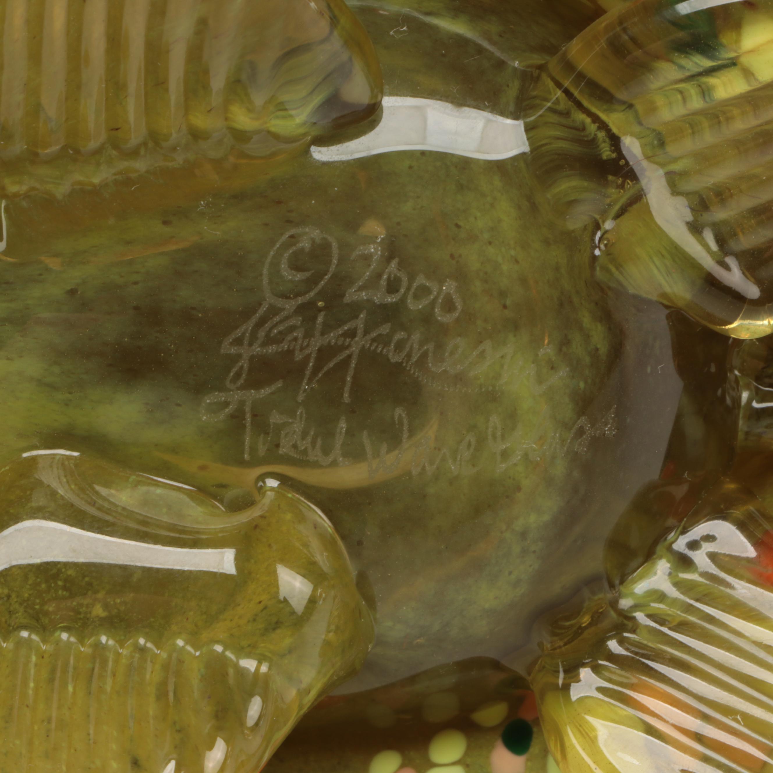 HQT Glass Bird with Other Art Glass Turtle and Flower Figurines