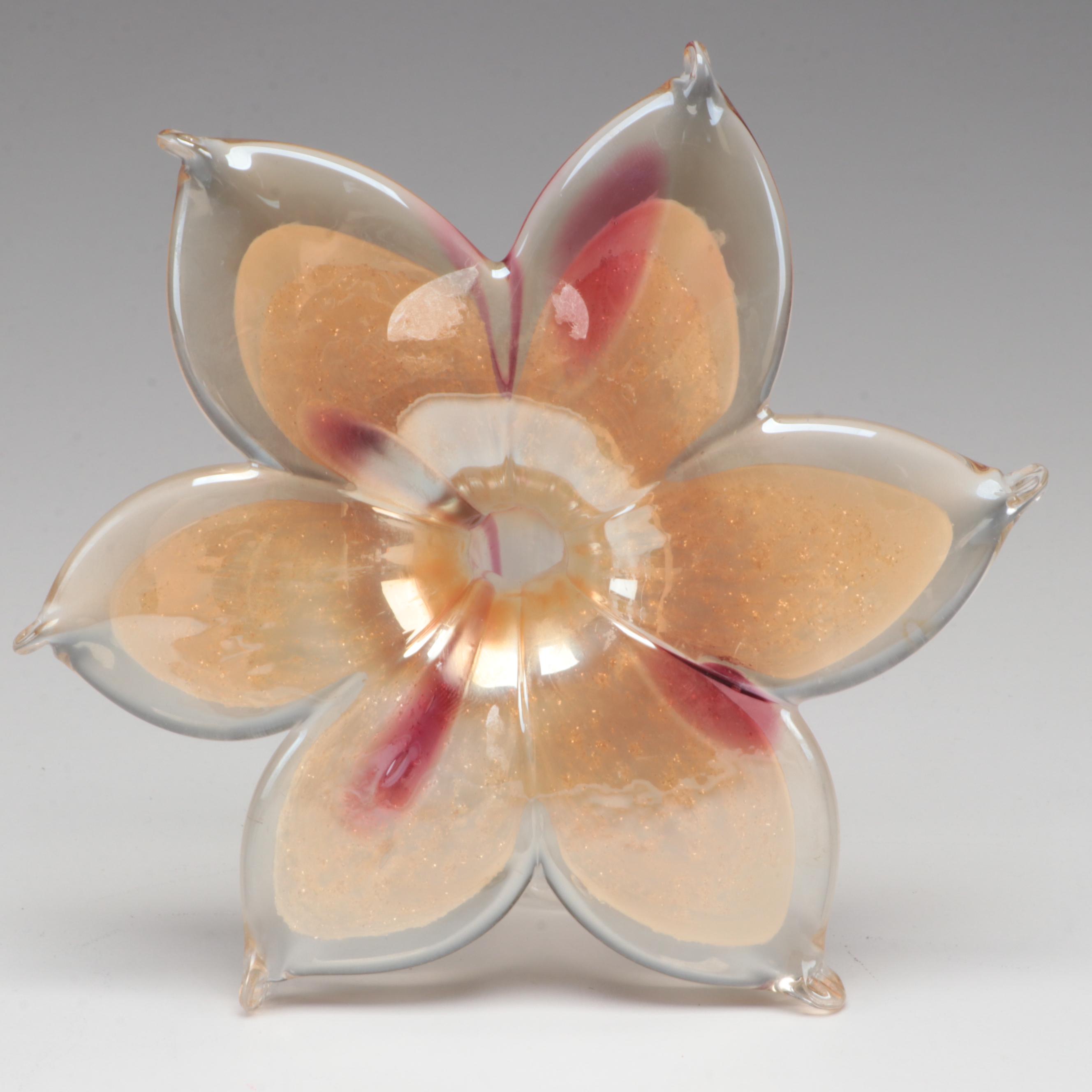 HQT Glass Bird with Other Art Glass Turtle and Flower Figurines