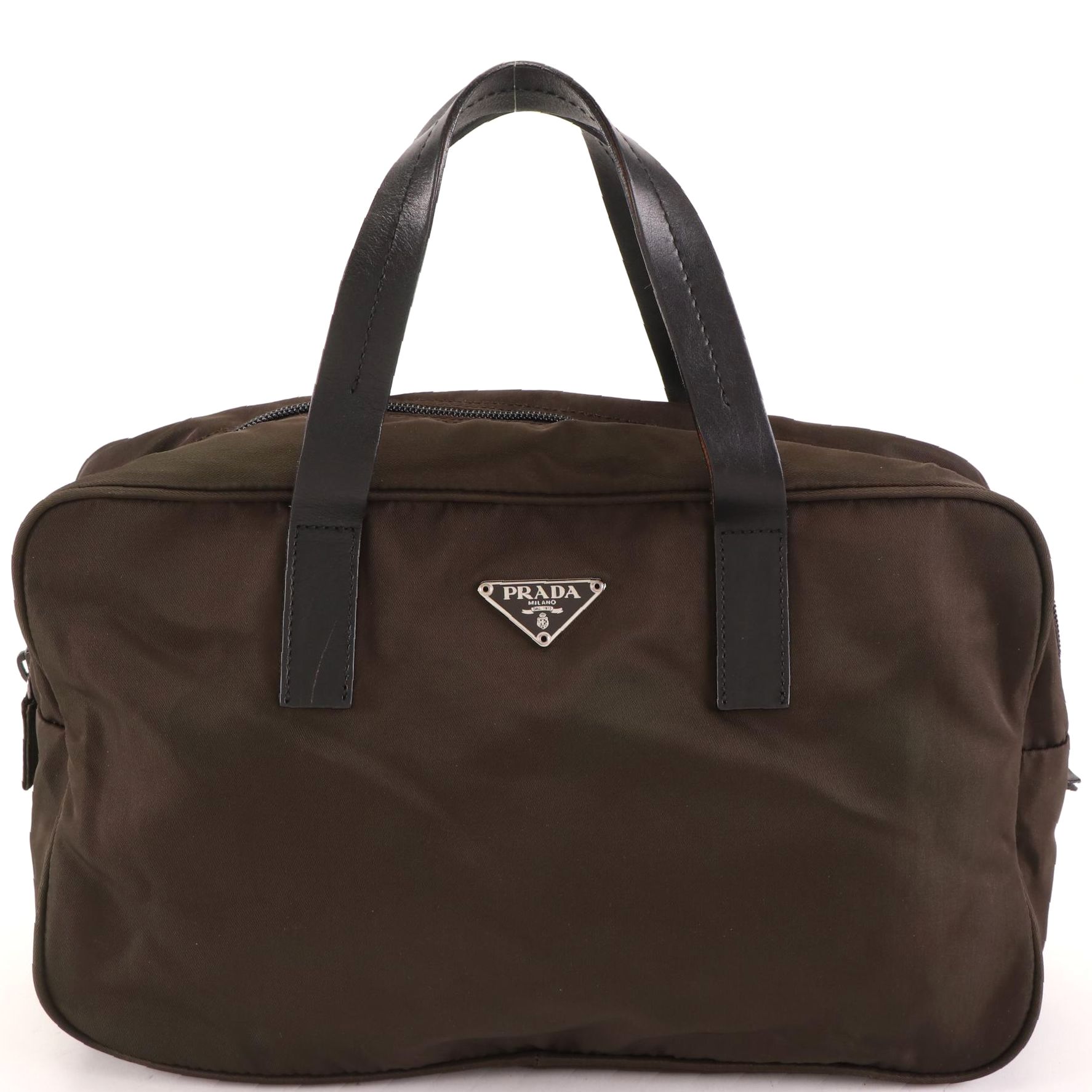 Prada Tessuto Nylon Handbag with Leather Trim