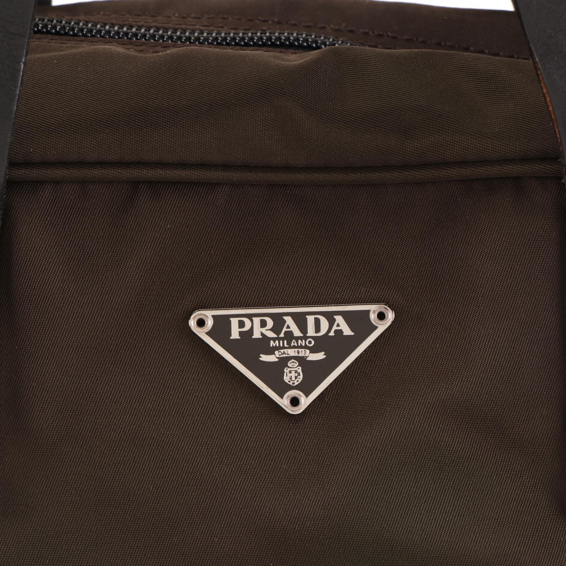 Prada Tessuto Nylon Handbag with Leather Trim