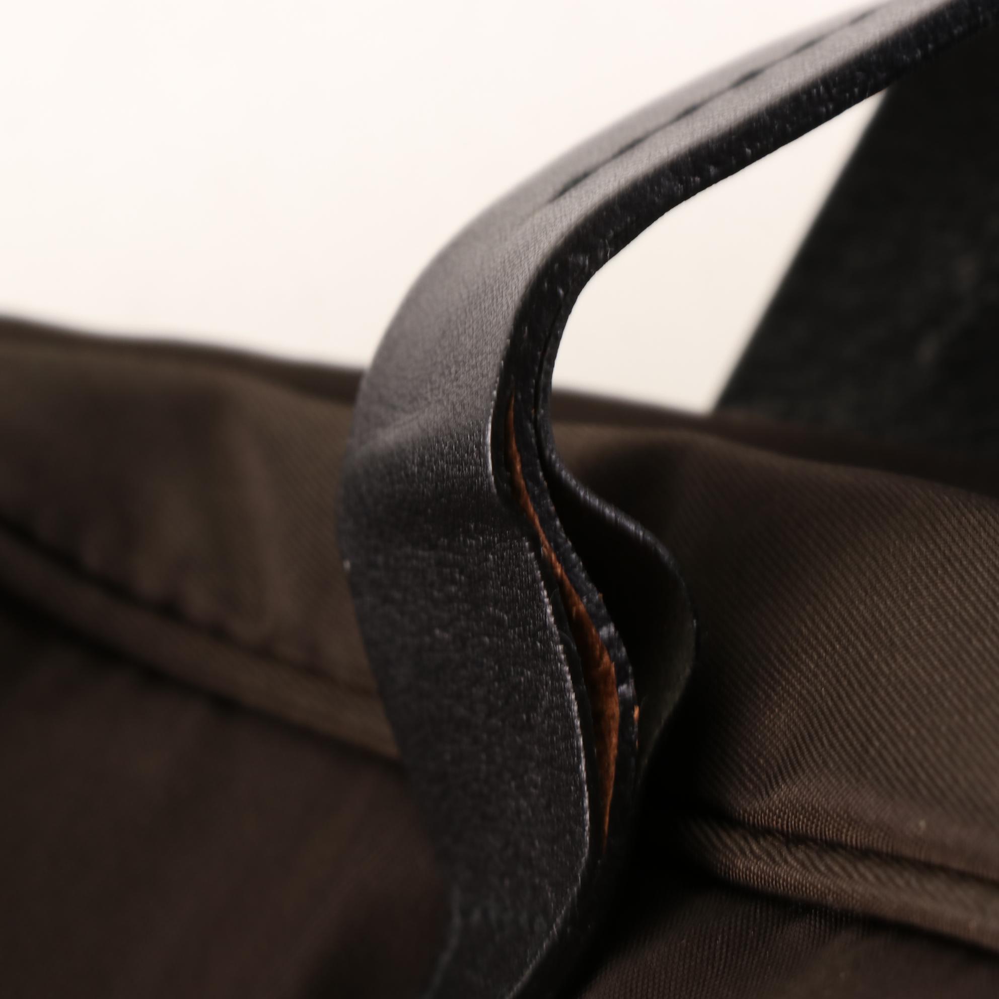 Prada Tessuto Nylon Handbag with Leather Trim