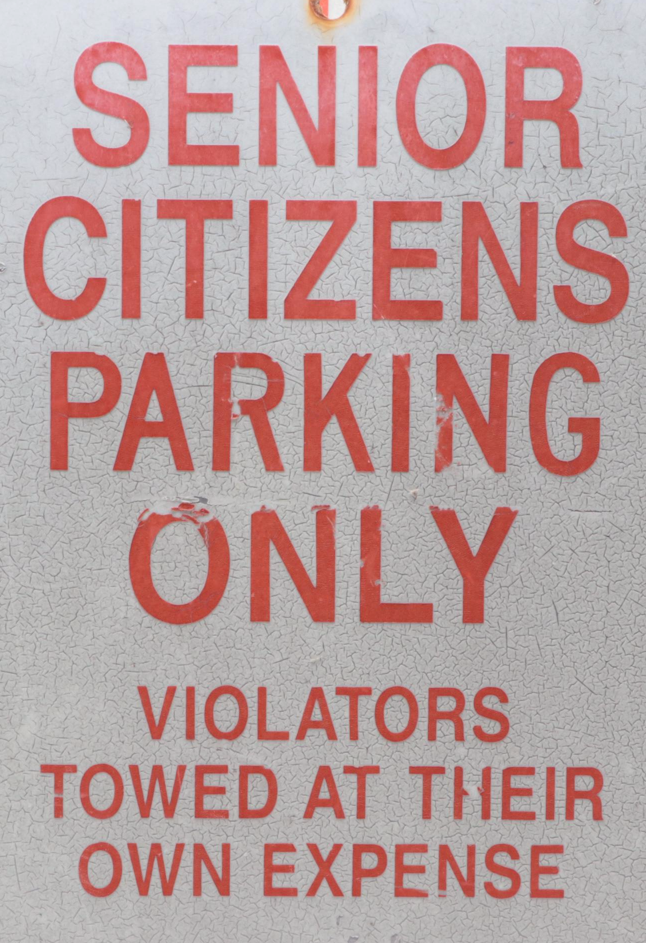 "Senior Citizens Parking Only" Metal Street Signs