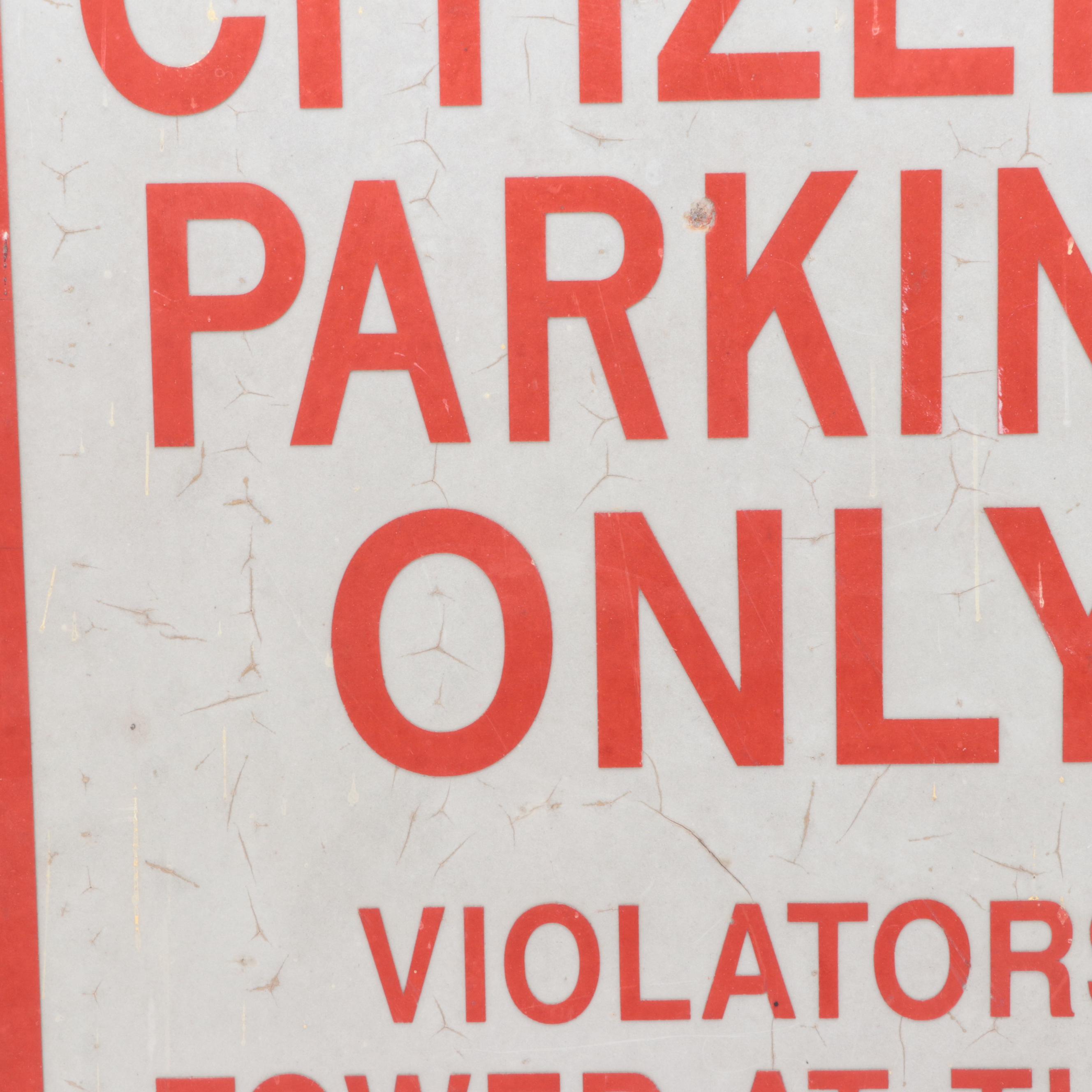 "Senior Citizens Parking Only" Metal Street Signs