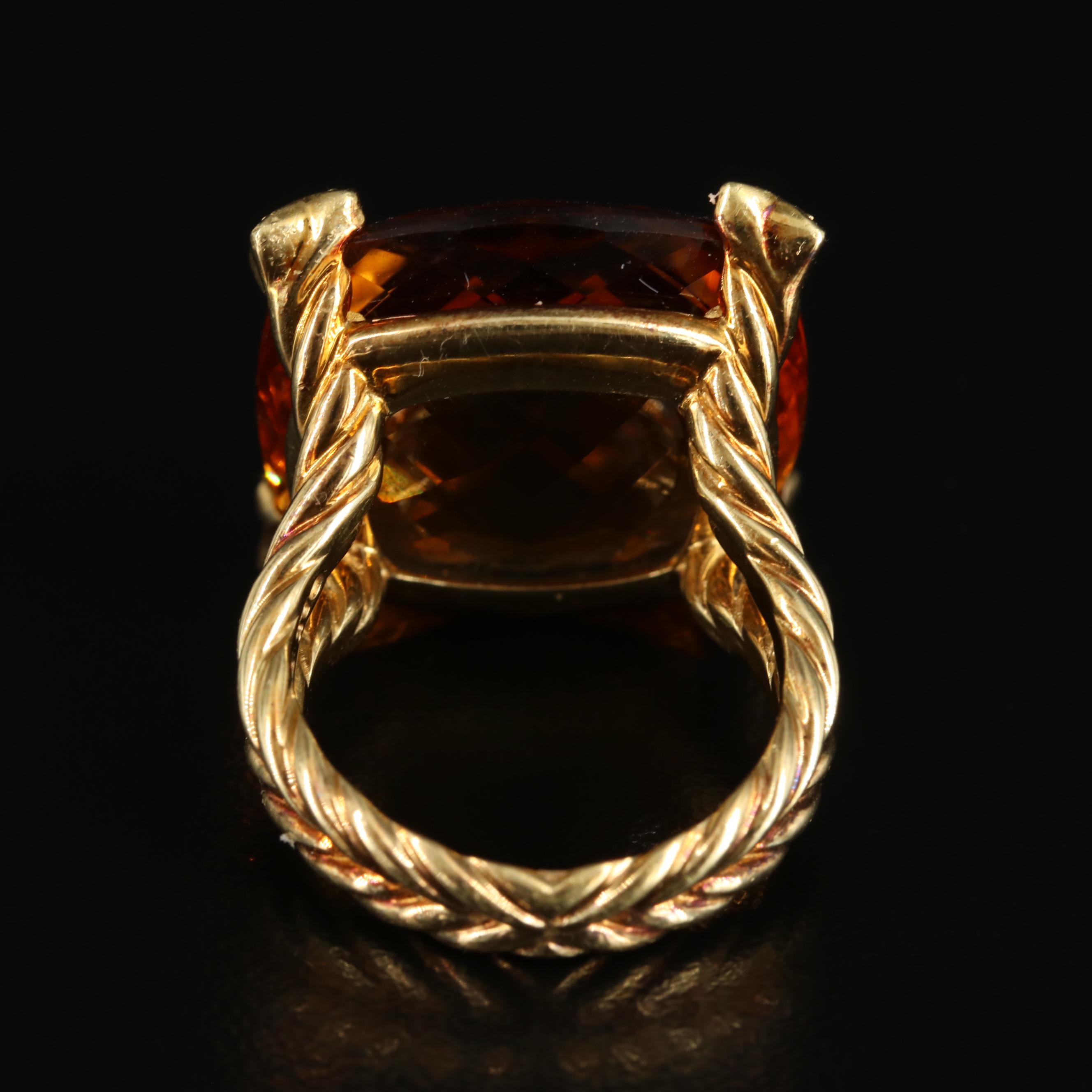 David Yurman "Chatelaine" 18K Citrine and Diamond Ring