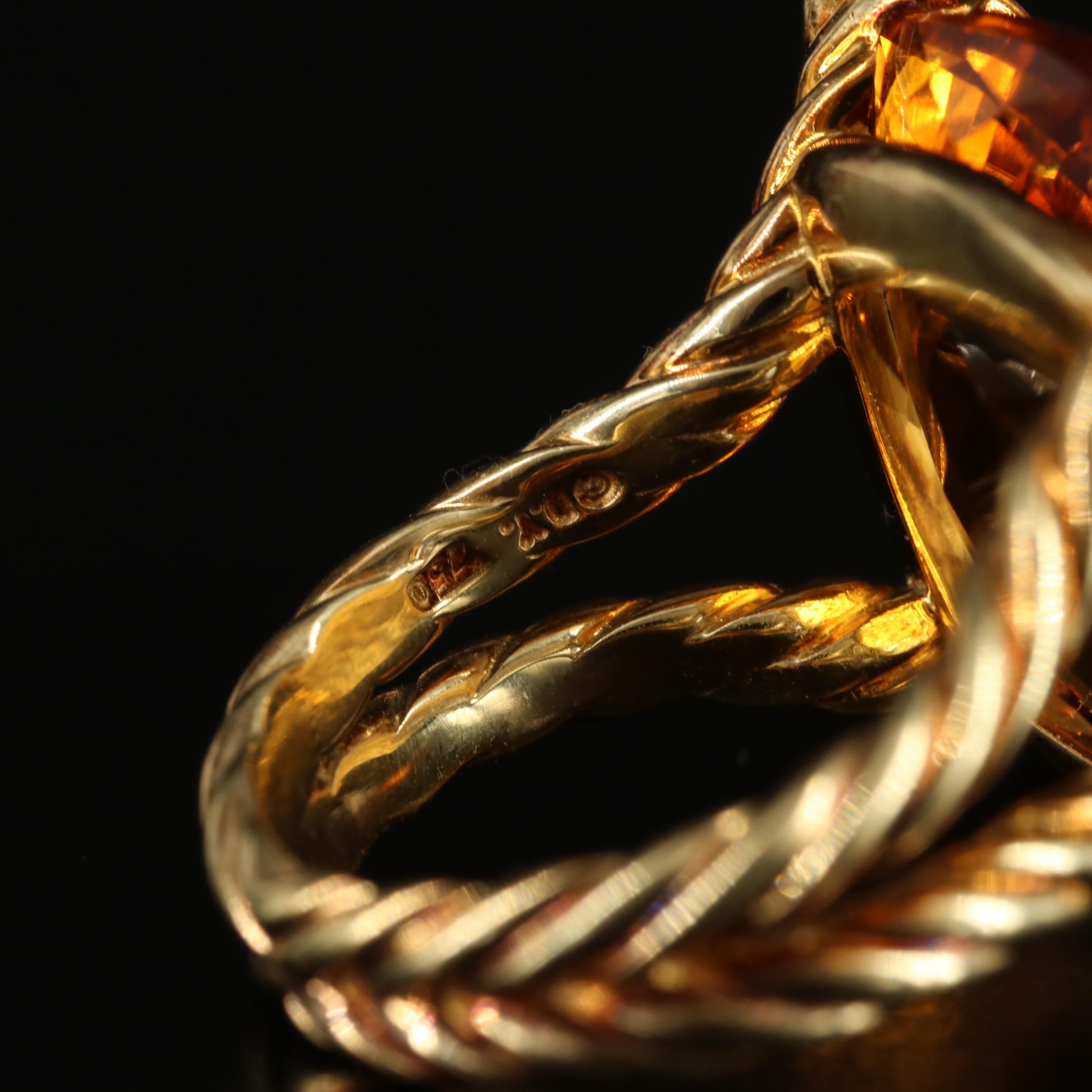 David Yurman "Chatelaine" 18K Citrine and Diamond Ring