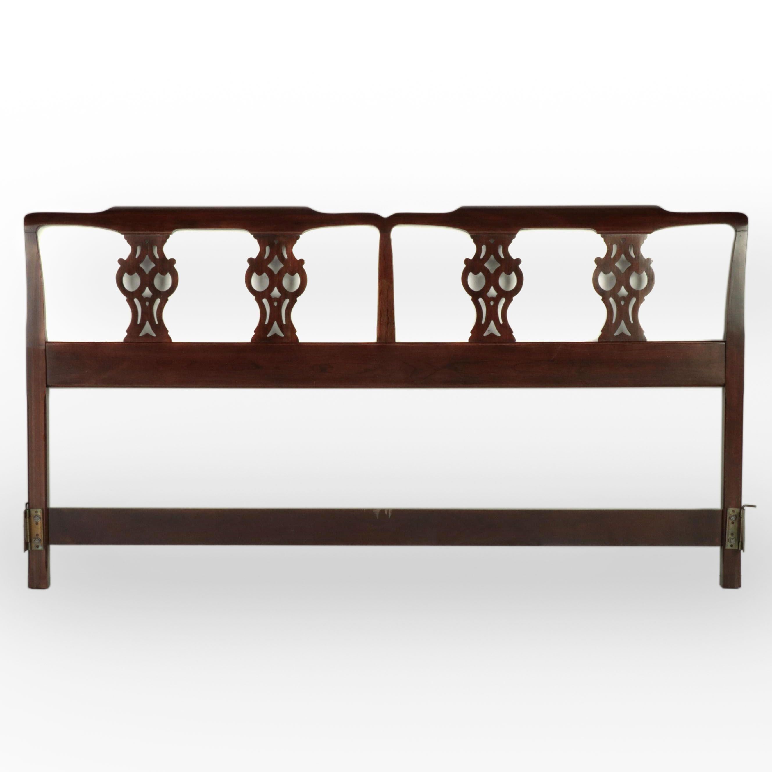 Ethan Allen Chippendale Style Mahogany-Stained King Size Headboard