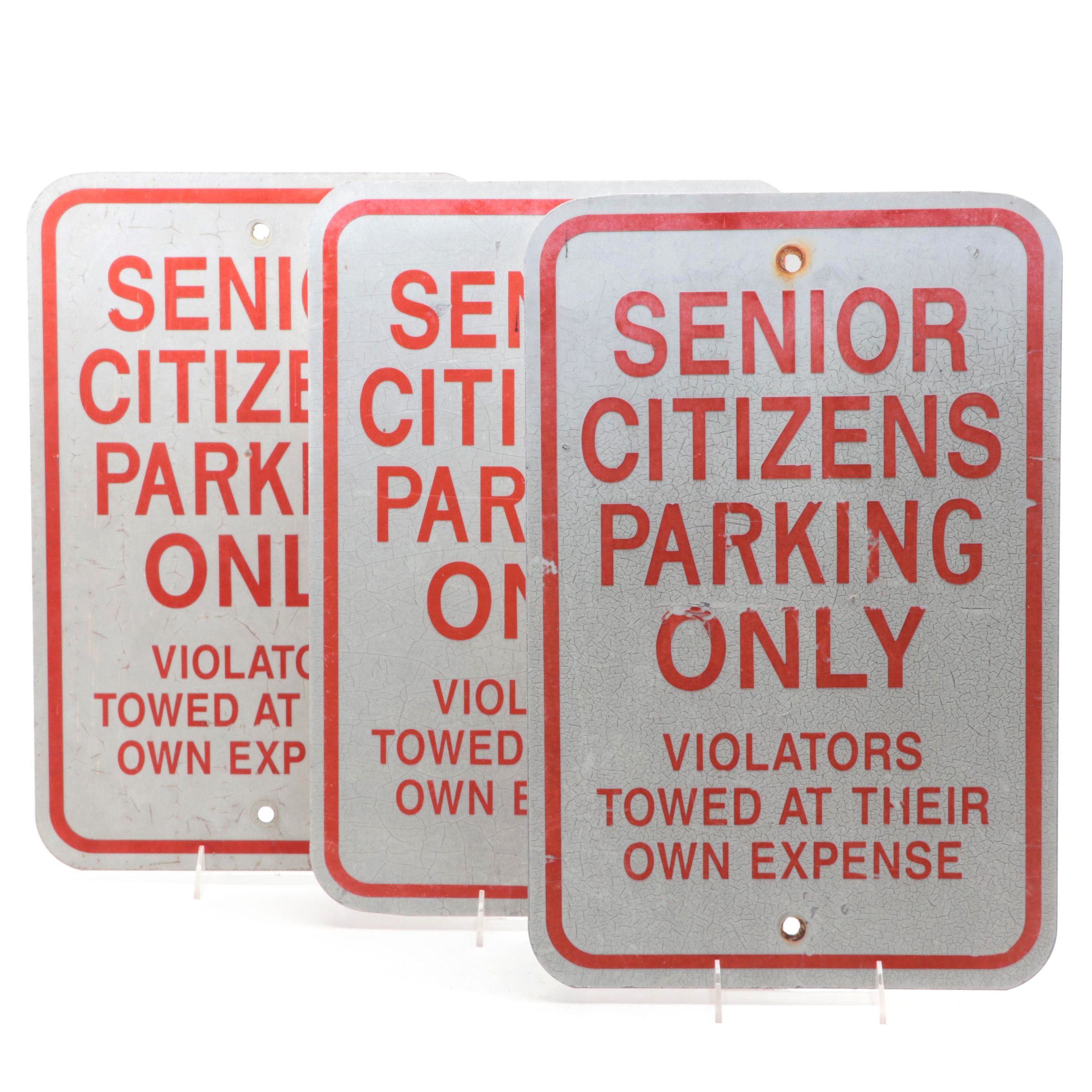 "Senior Citizens Parking Only" Metal Street Signs