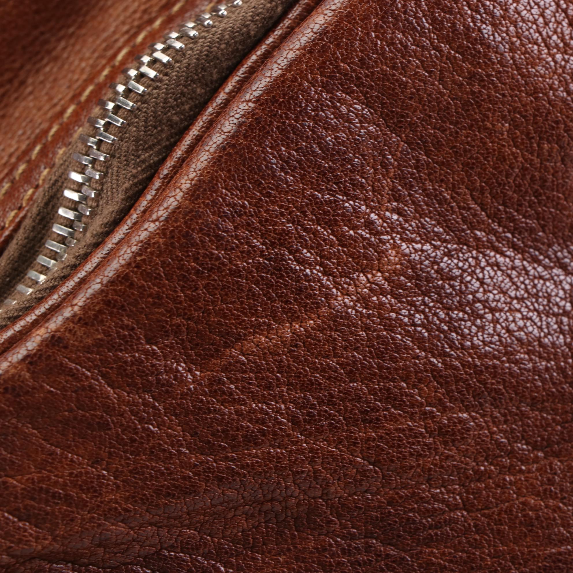 Prada Washed Shoulder Bag in Brown Leather