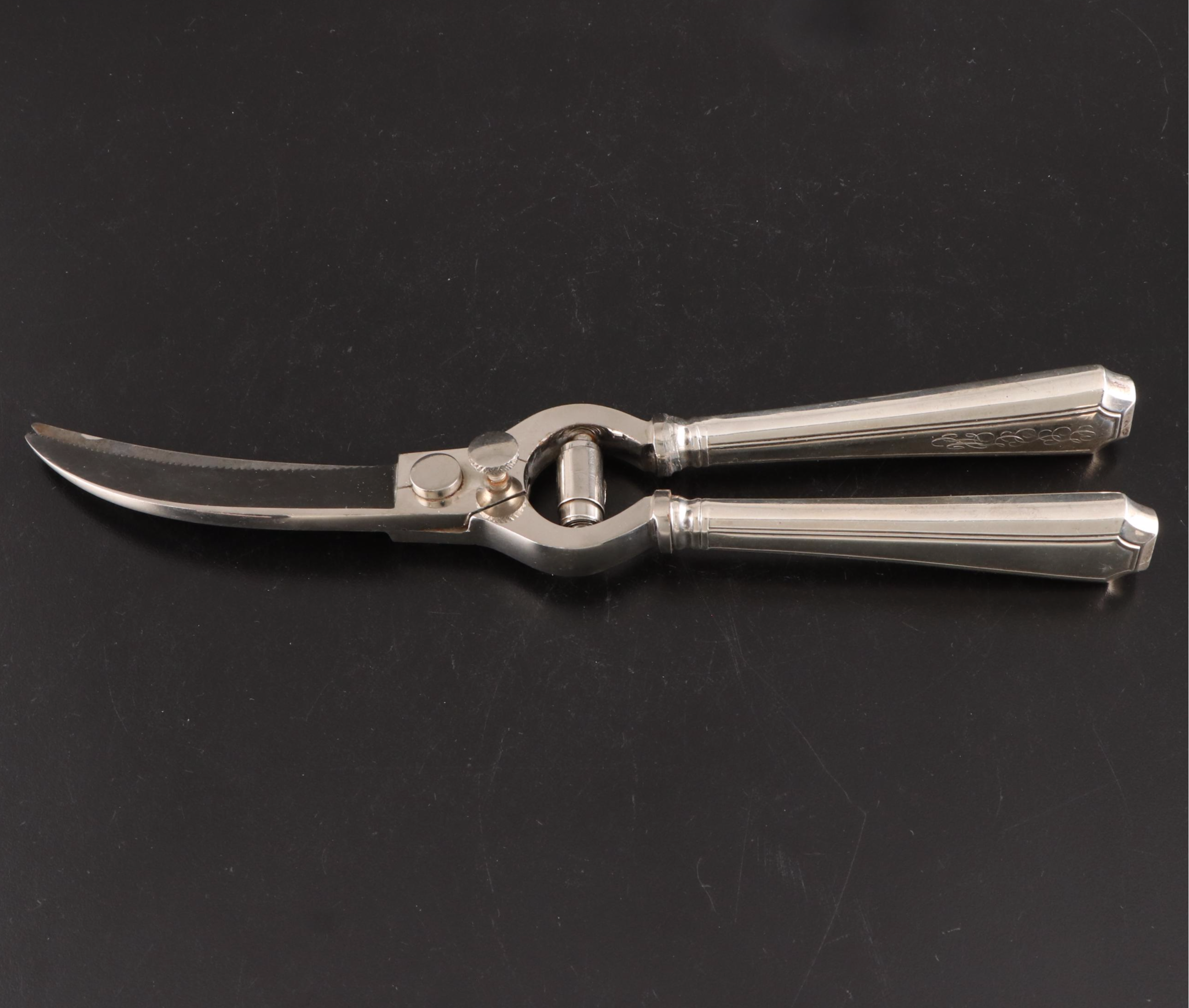 Lebkuecher & Co Sterling Asparagus Tongs with Other Sterling Handled Utensils
