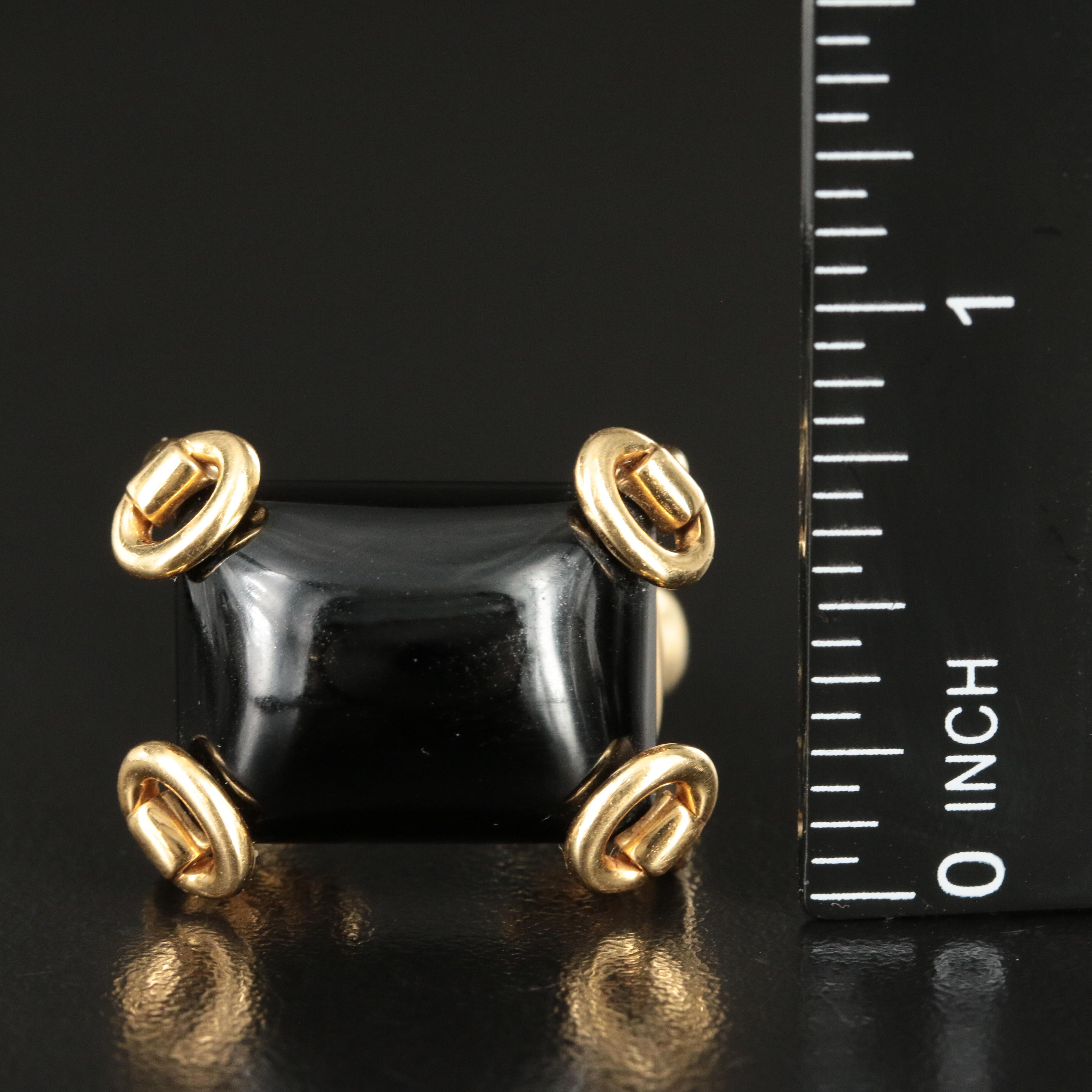 Gucci 18K and Black Onyx Horsebit Ring