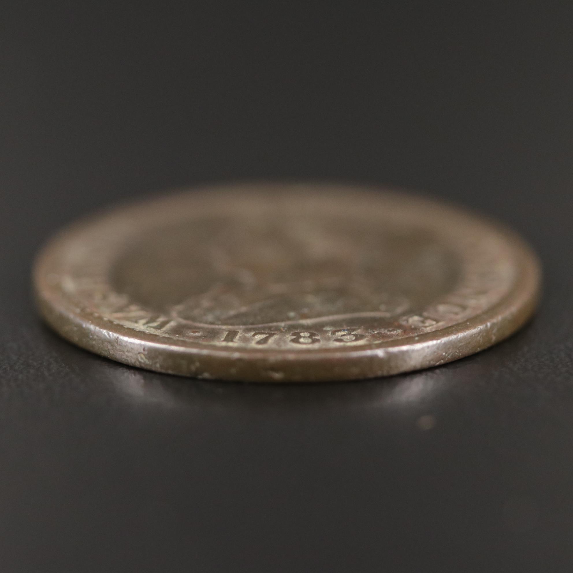 1783 Washington and Independence Colonial Copper Token