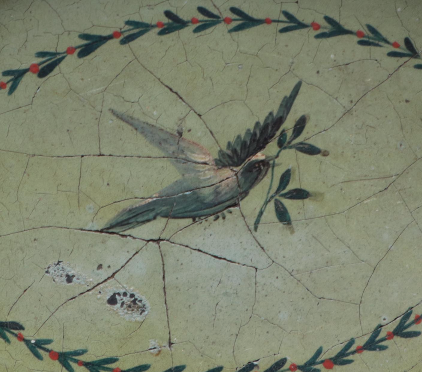 European Bird and Floral Motif Papier-Mâché Bowls with Ebonized Wood Stands