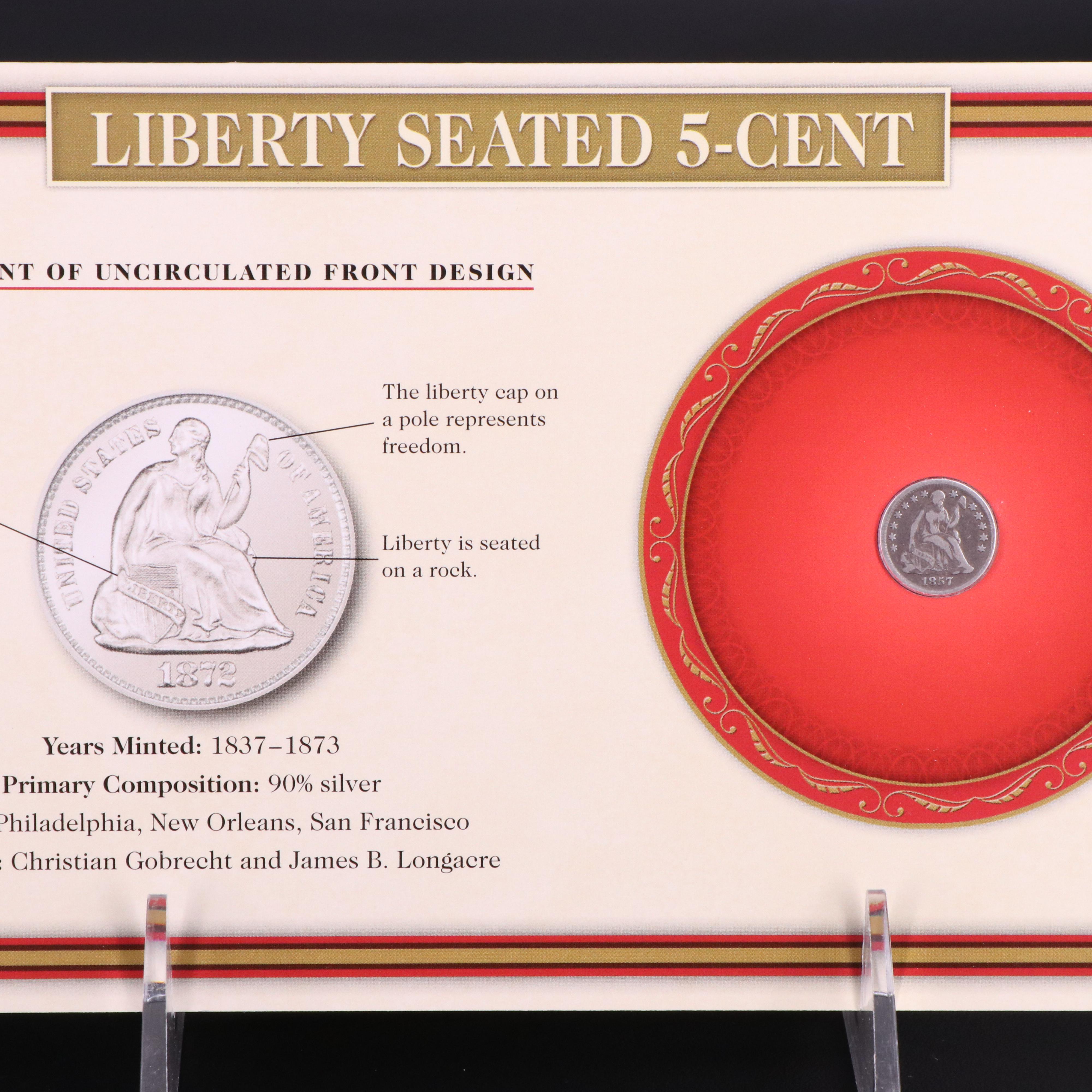 19th Century Type Set With Fifteen Different Copper and Silver Coins