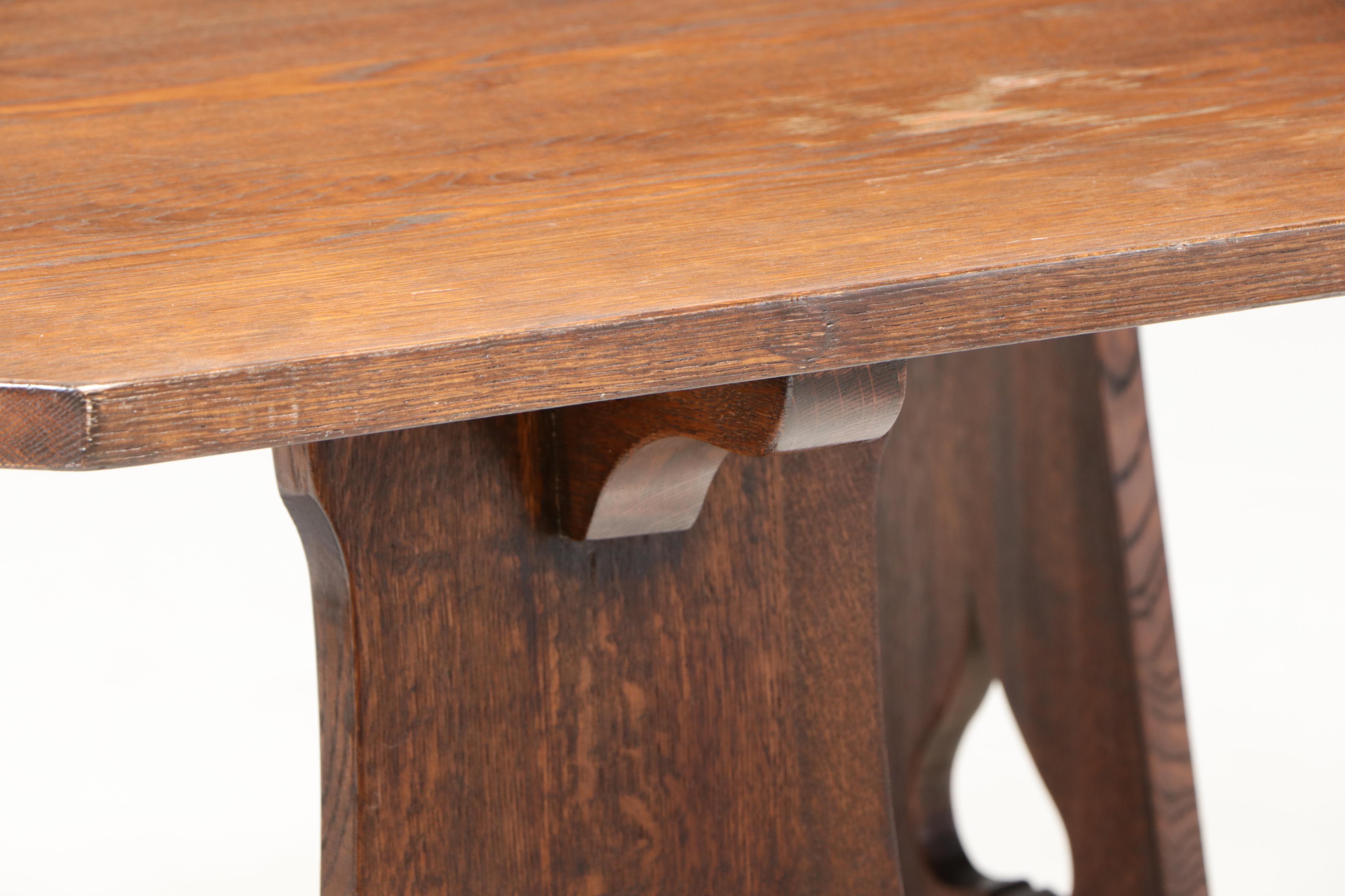 Arts and Crafts Style Oak Octagonal Library Table, Manner of Limbert's "No. 120"