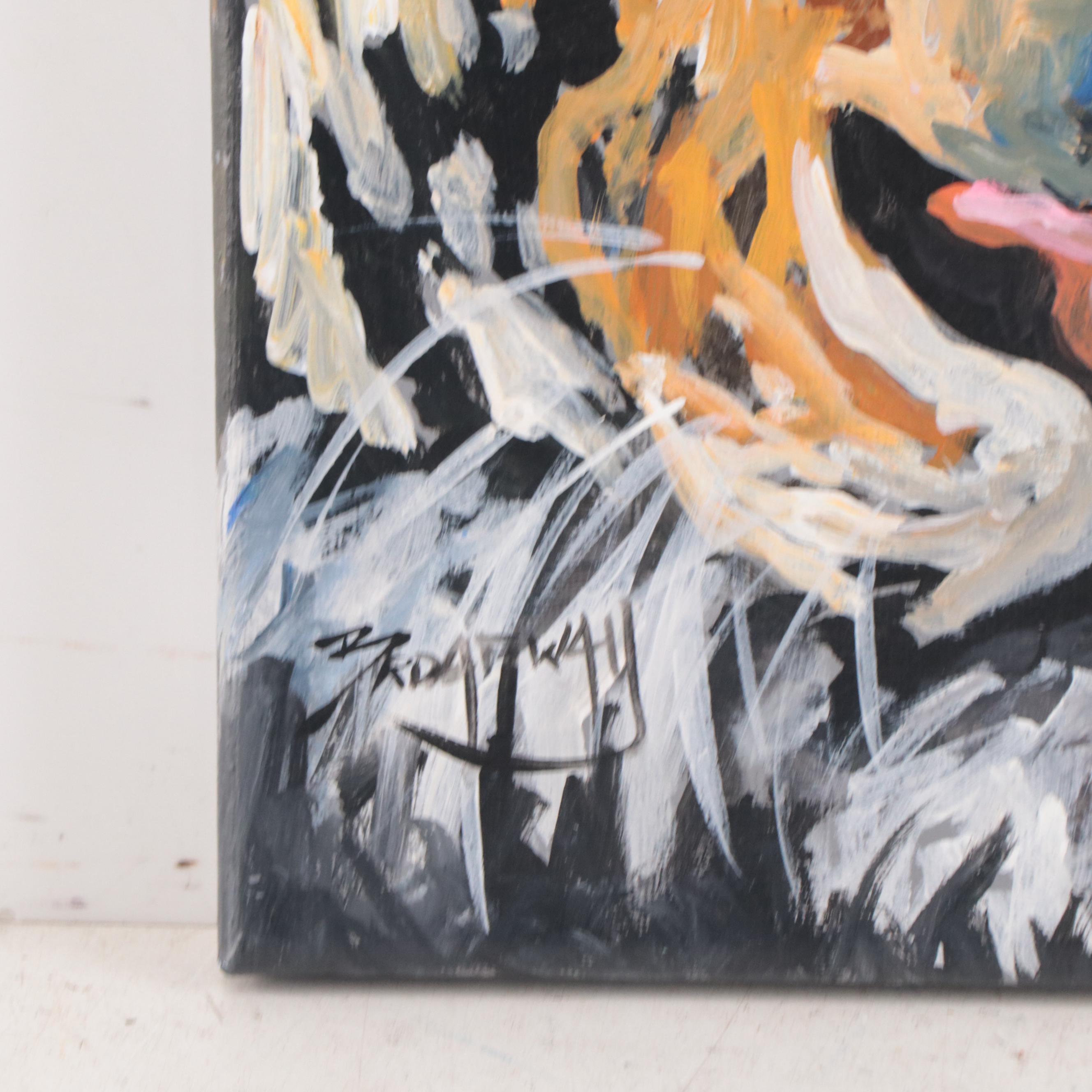 Marc Broadway Tiger Portrait Acrylic Painting