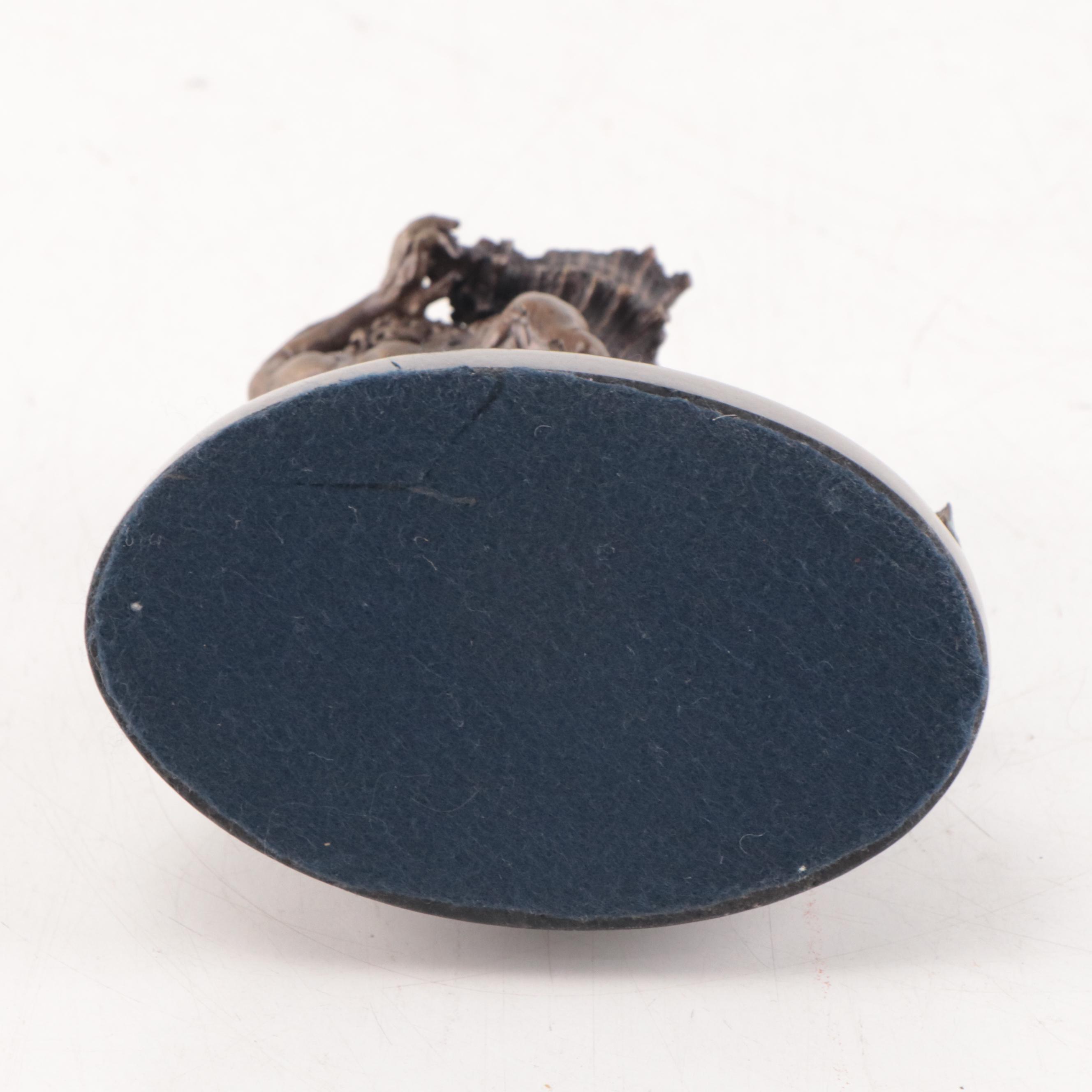 Bronze Sculpture of Merman Hoisting a Conch Shell