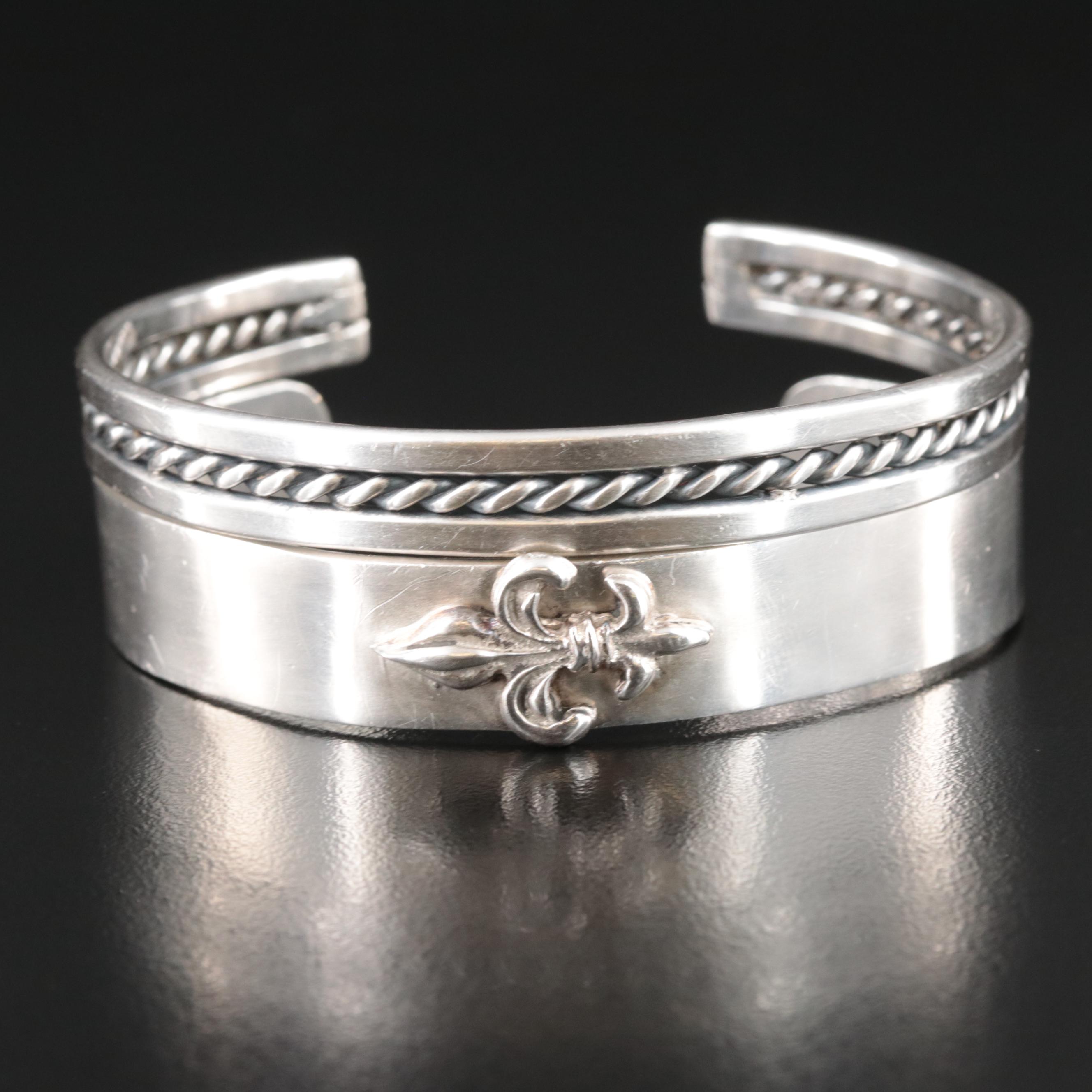 Sterling Cuffs and 950 Silver Bracelets