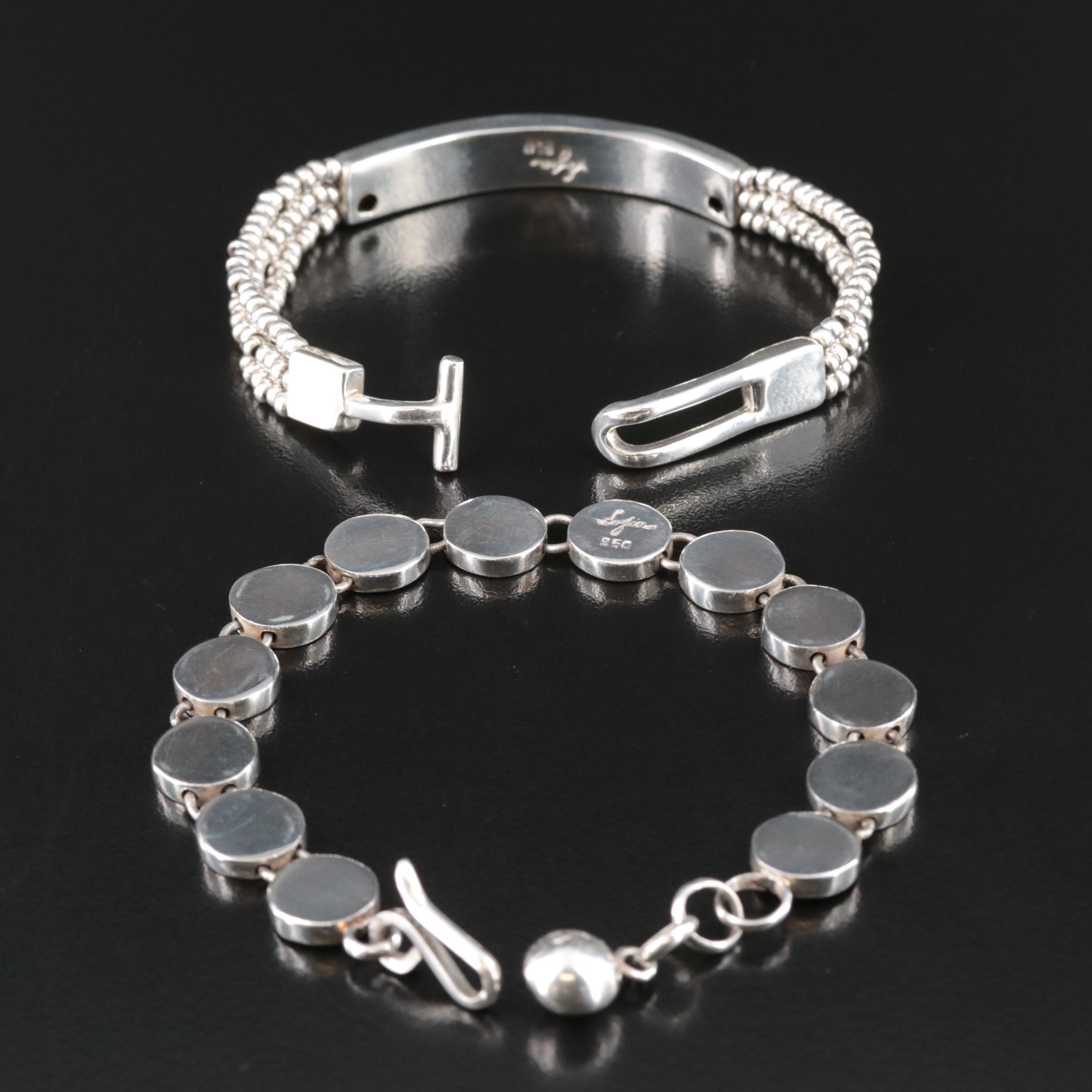 Sterling Cuffs and 950 Silver Bracelets