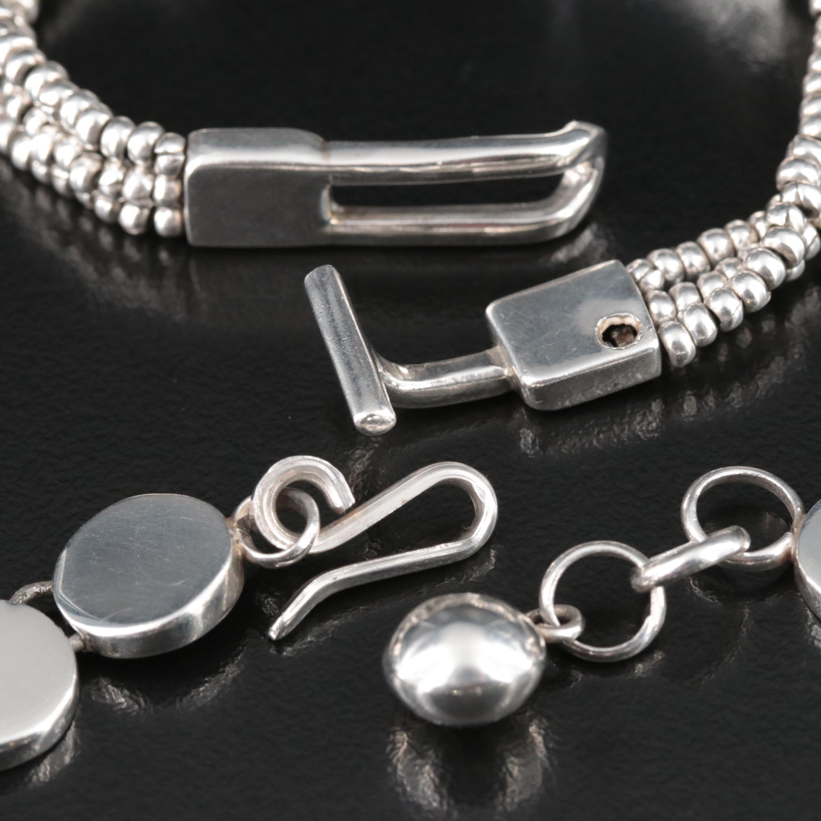 Sterling Cuffs and 950 Silver Bracelets