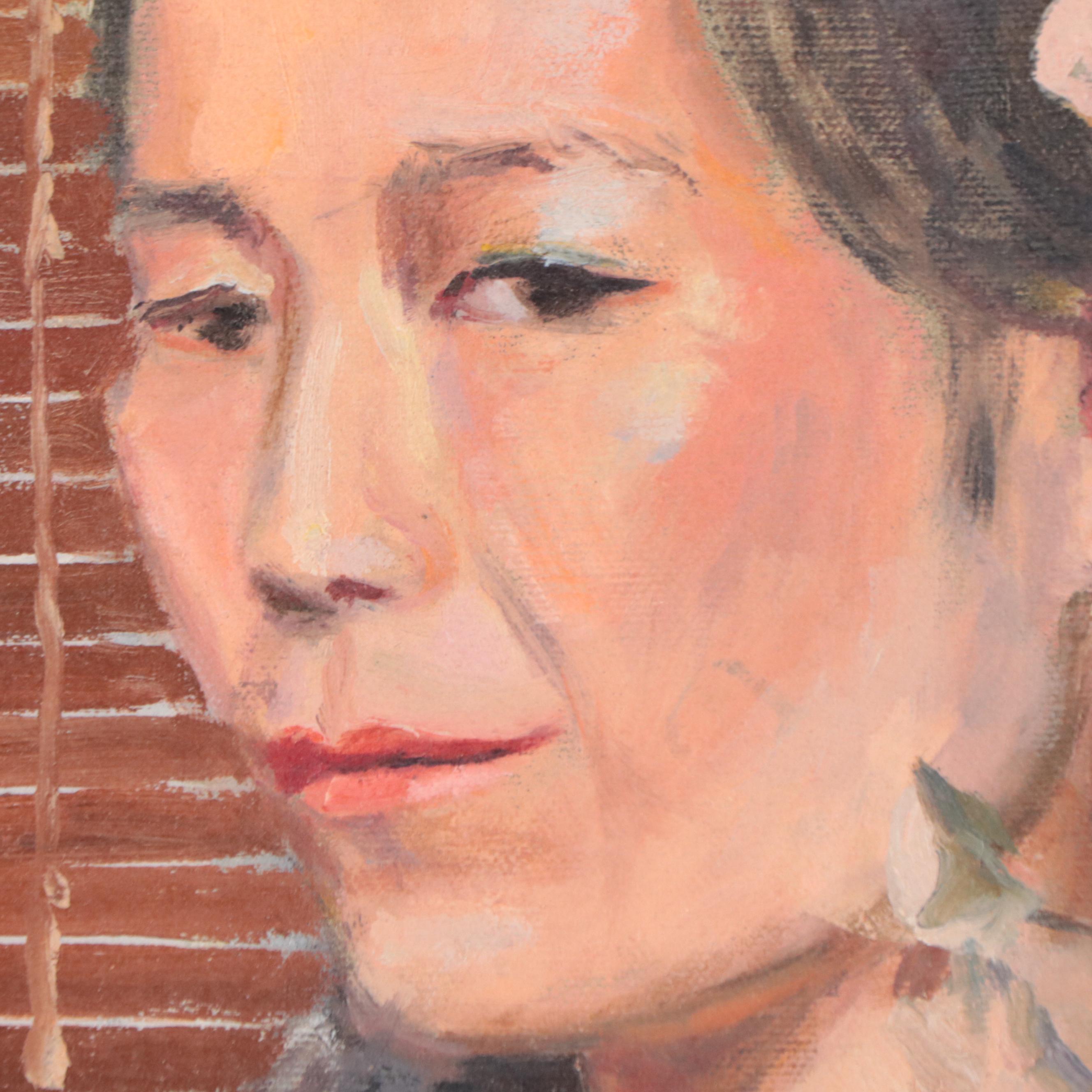 Mai Hoffer Oil Portrait of a Woman, Mid - Late 20th Century