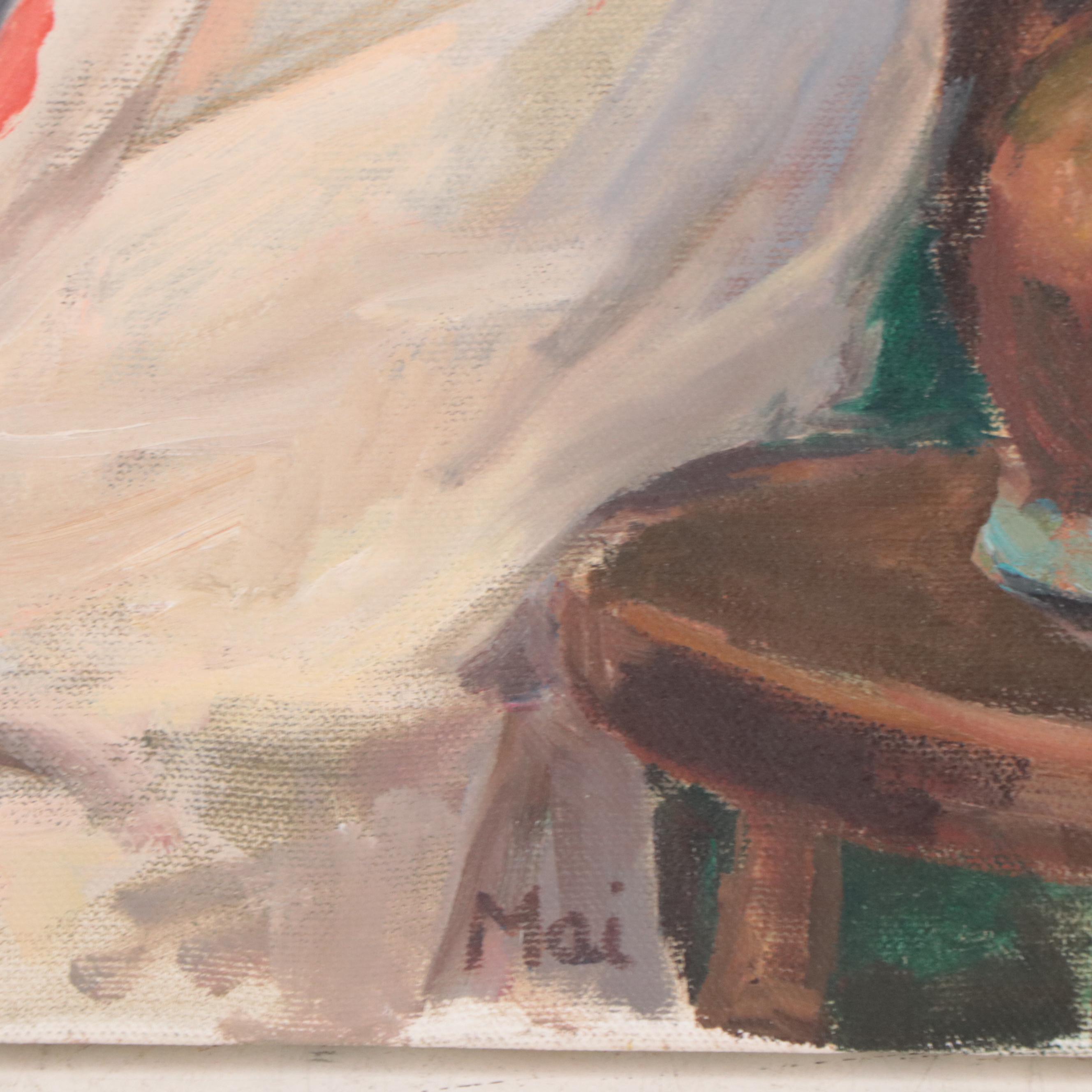 Mai Hoffer Oil Portrait of a Woman, Mid - Late 20th Century